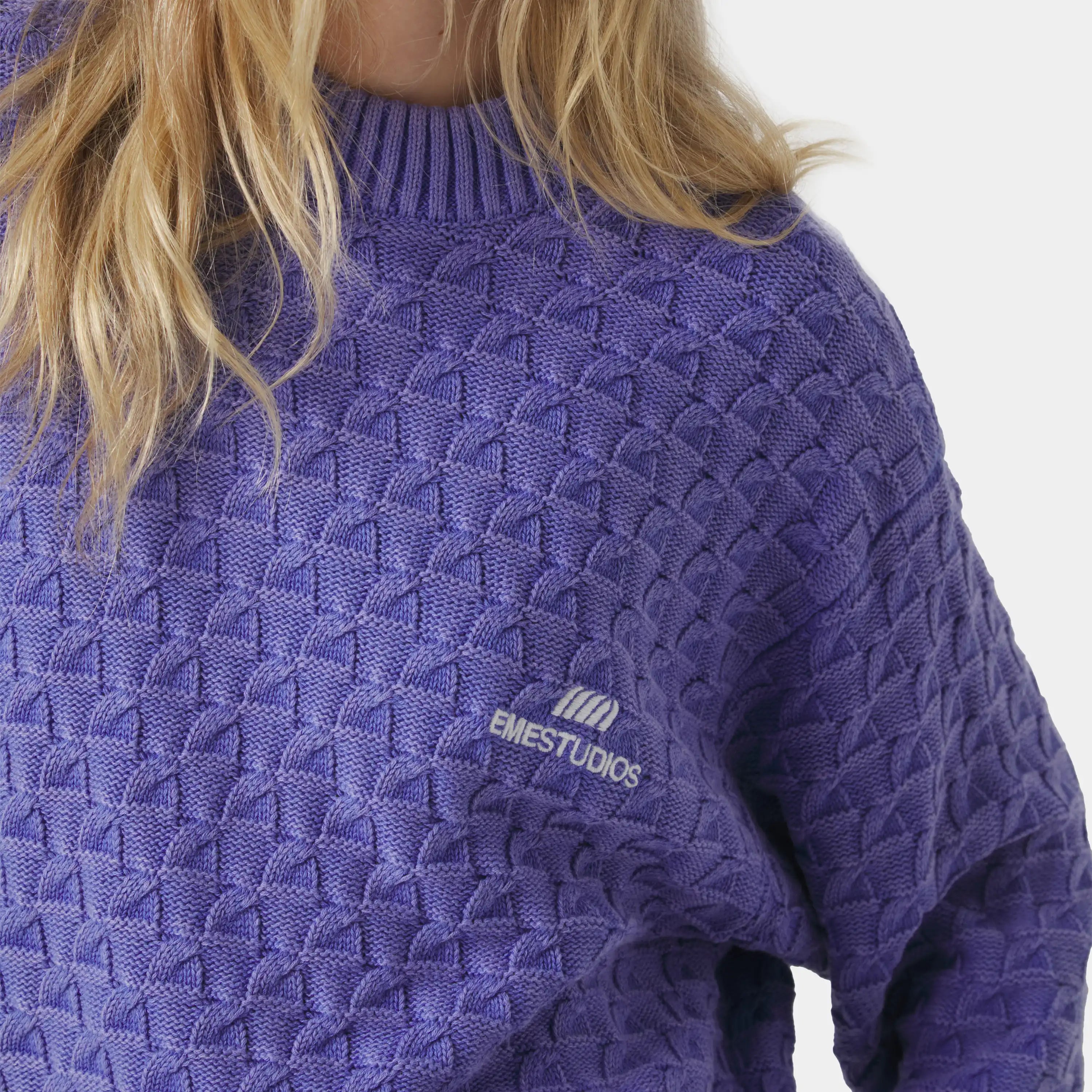Grid Lucent Cable Knit Sweater Knitwear Eme Studios