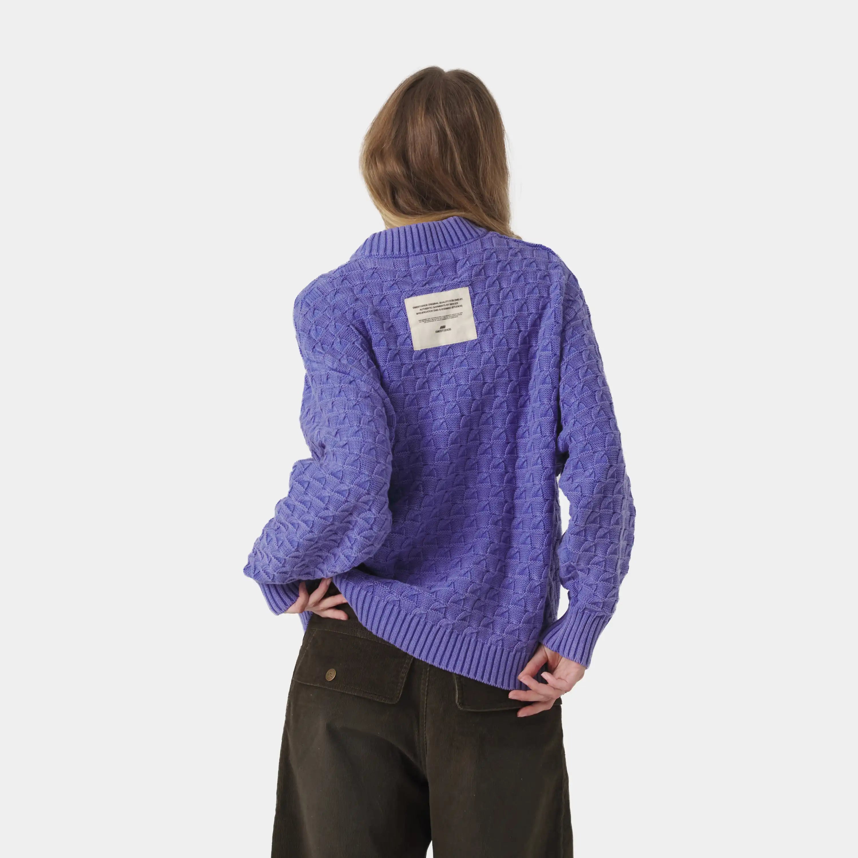 Grid Lucent Cable Knit Sweater Knitwear Eme Studios
