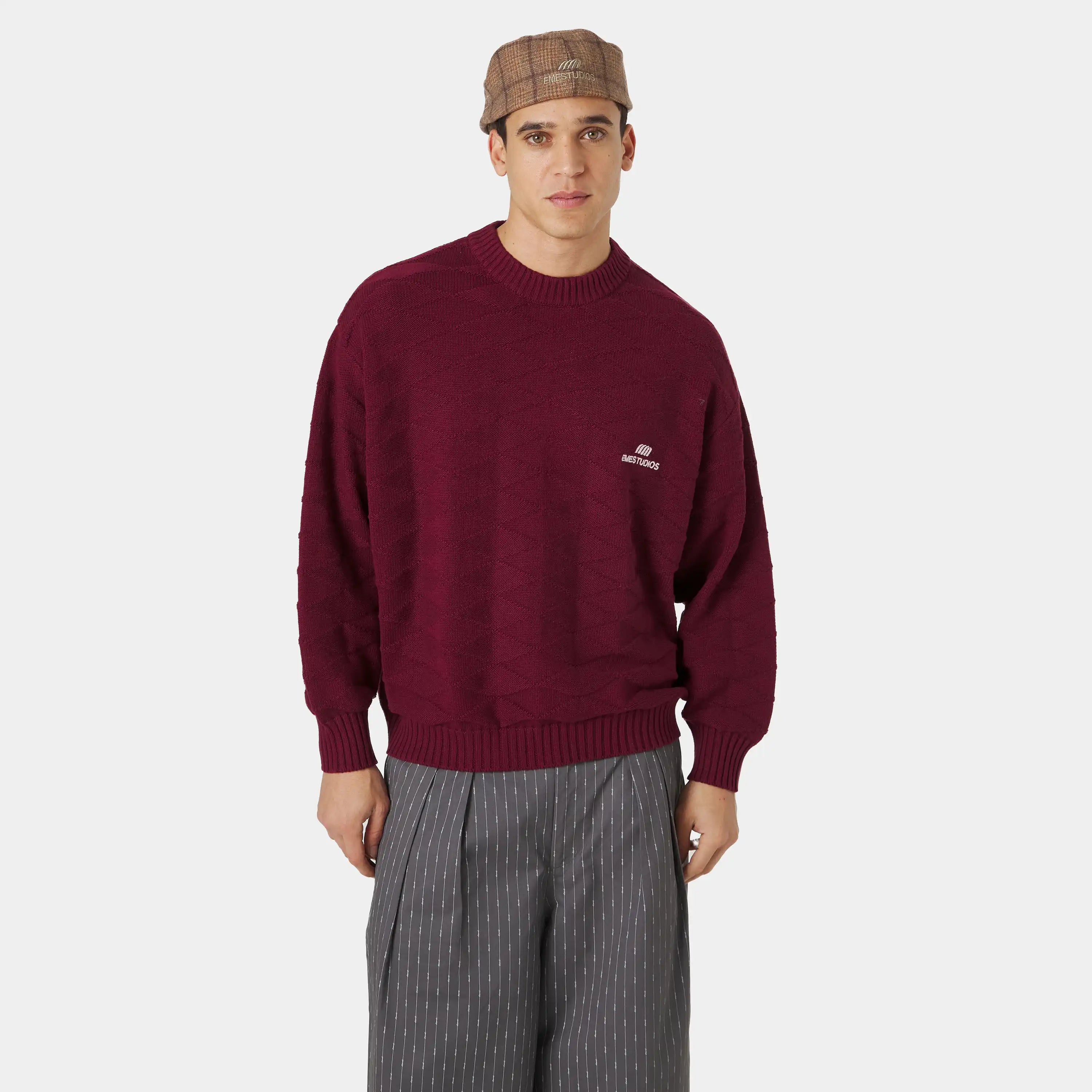 Rhomb Cabernet Knit Sweater Knitwear Eme Studios