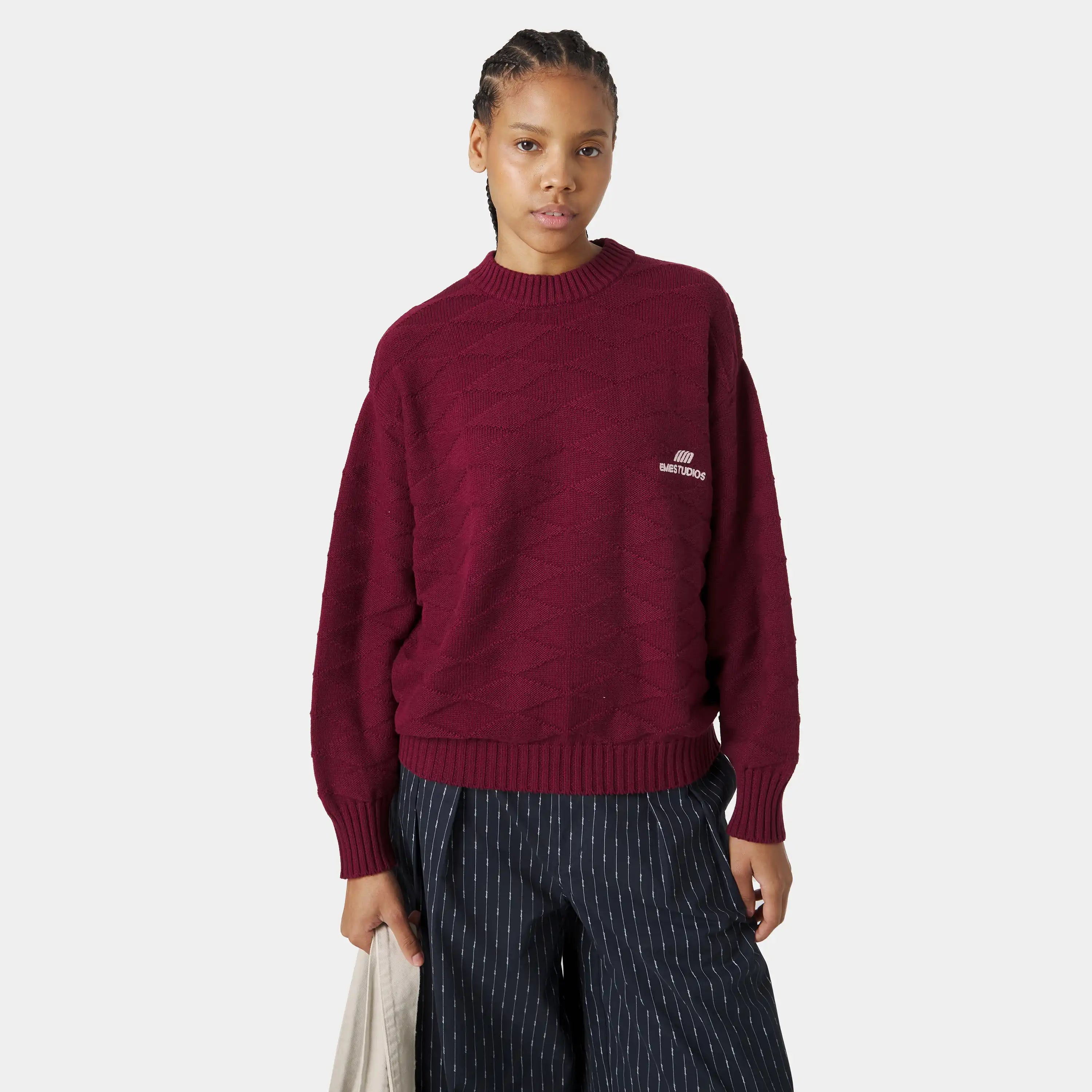 Rhomb Cabernet Knit Sweater Knitwear Eme Studios