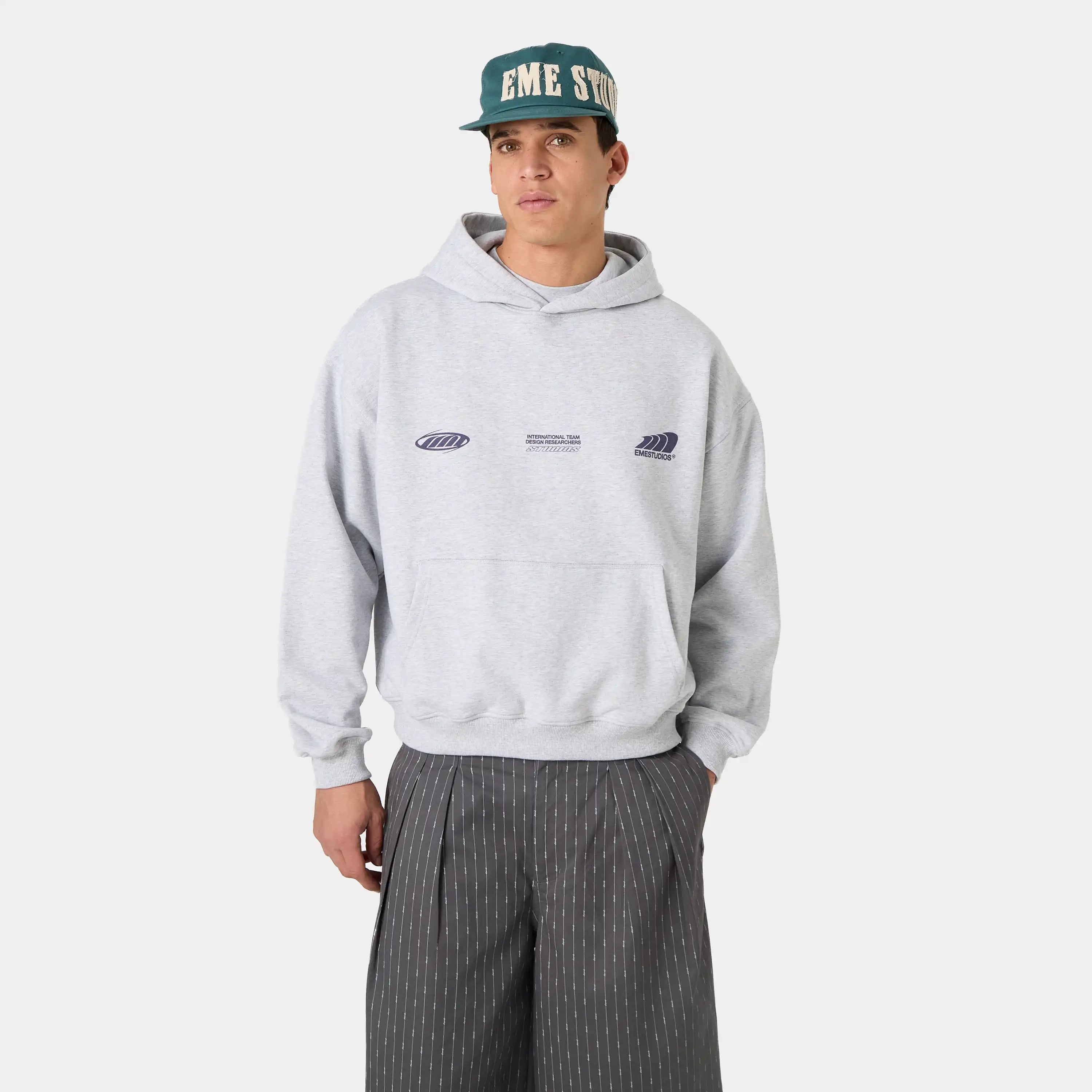 Odd Heather Grey Oversized Hoodie Hoodies Eme Studios