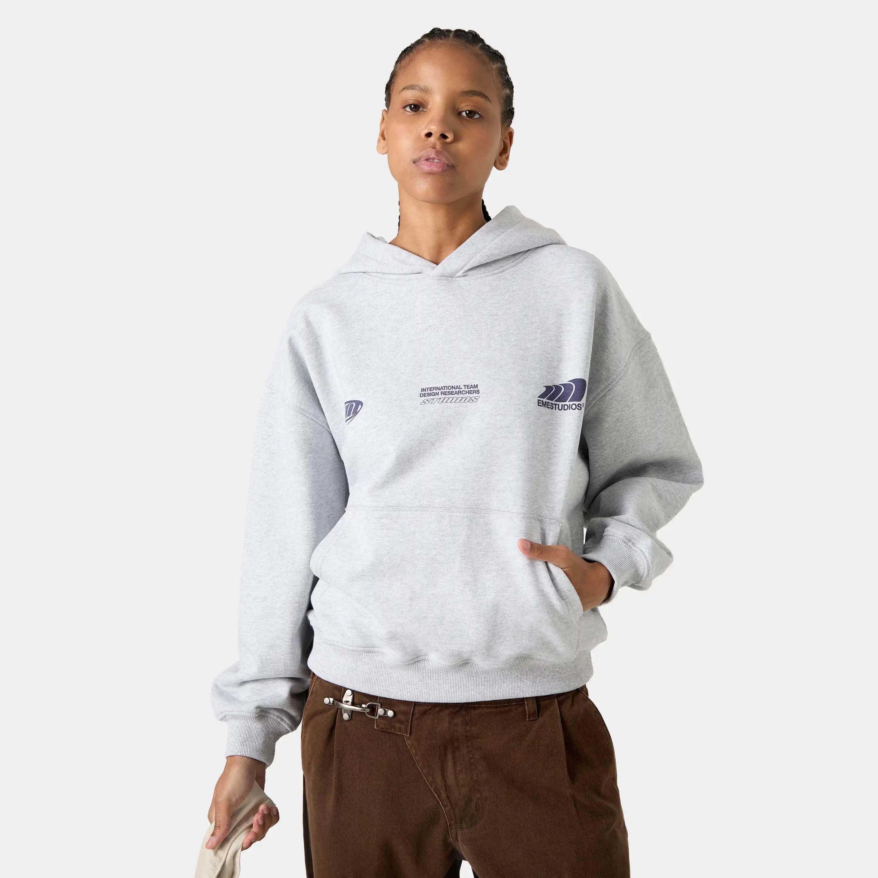 Odd Heather Grey Oversized Hoodie Hoodies Eme Studios