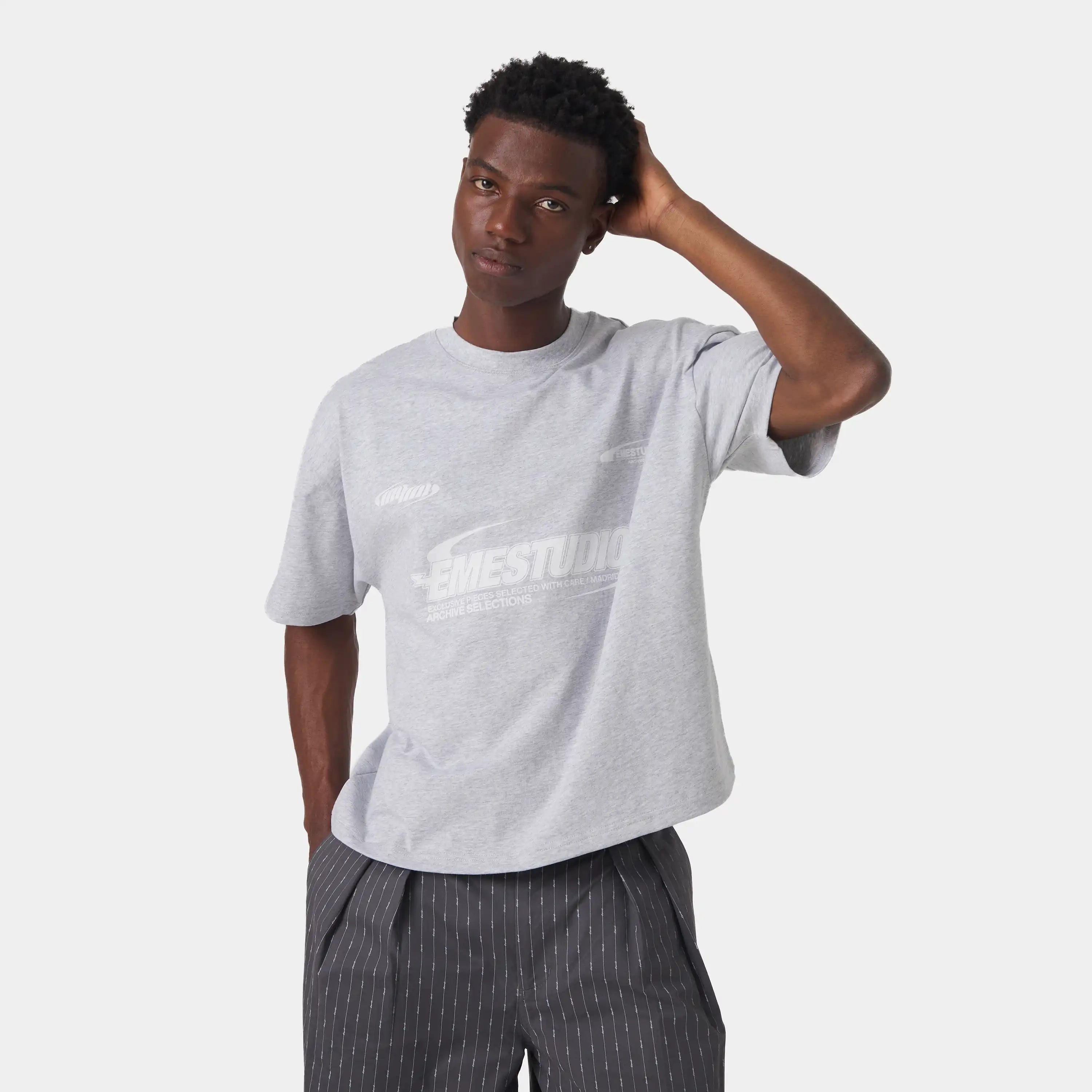 Tracer Heather Grey Oversized Tee T-shirts Eme Studios