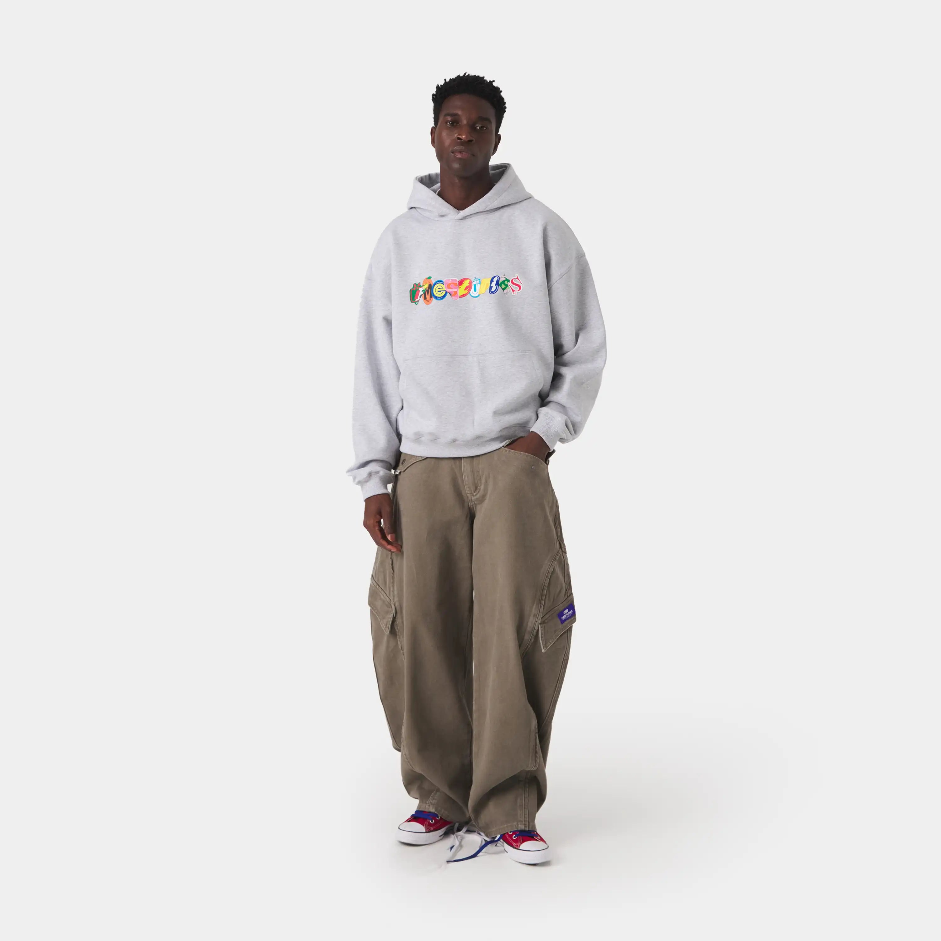 Stickers Grey Oversized Hoodie Hoodies Eme Studios