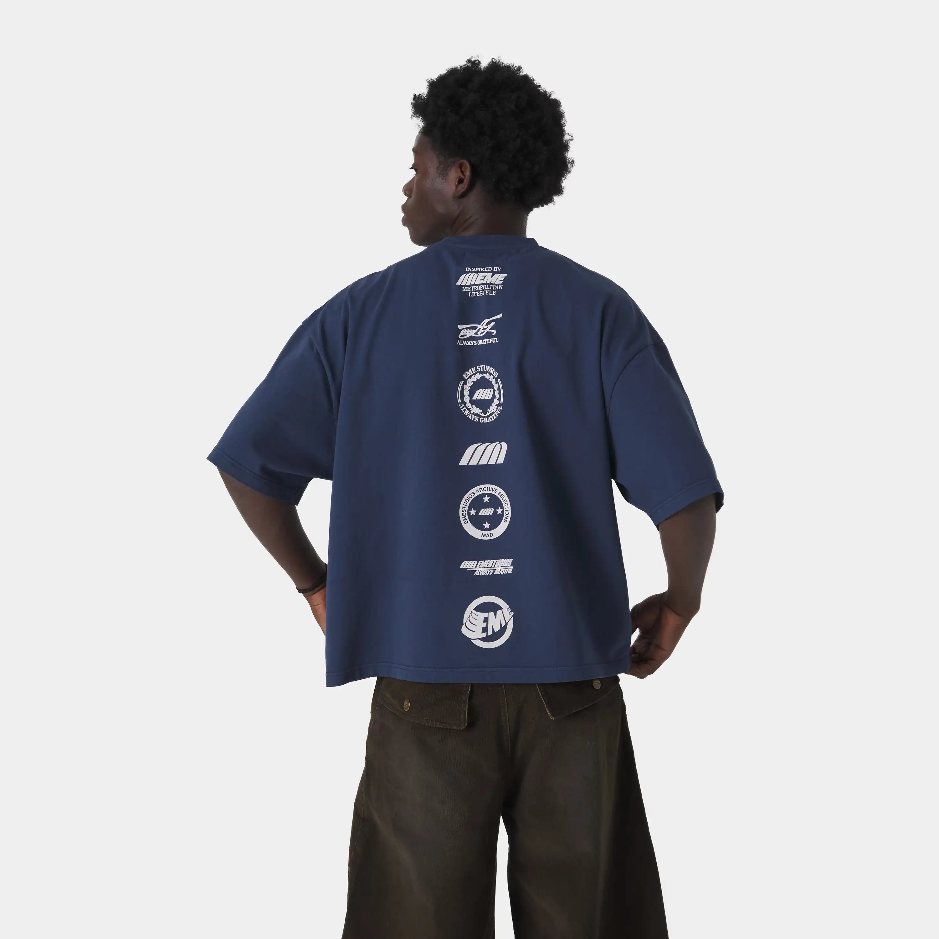 4 Star Navy Oversized Tee T-shirts Eme Studios