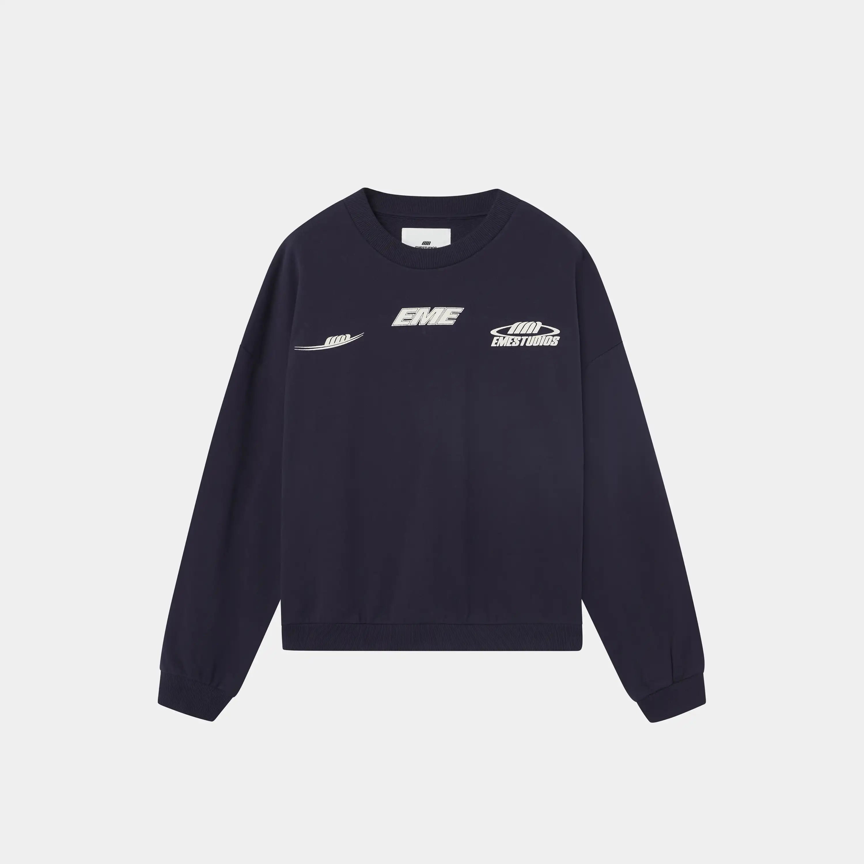 Zenit Navy Oversized Crewneck Sweatshirts Eme Studios