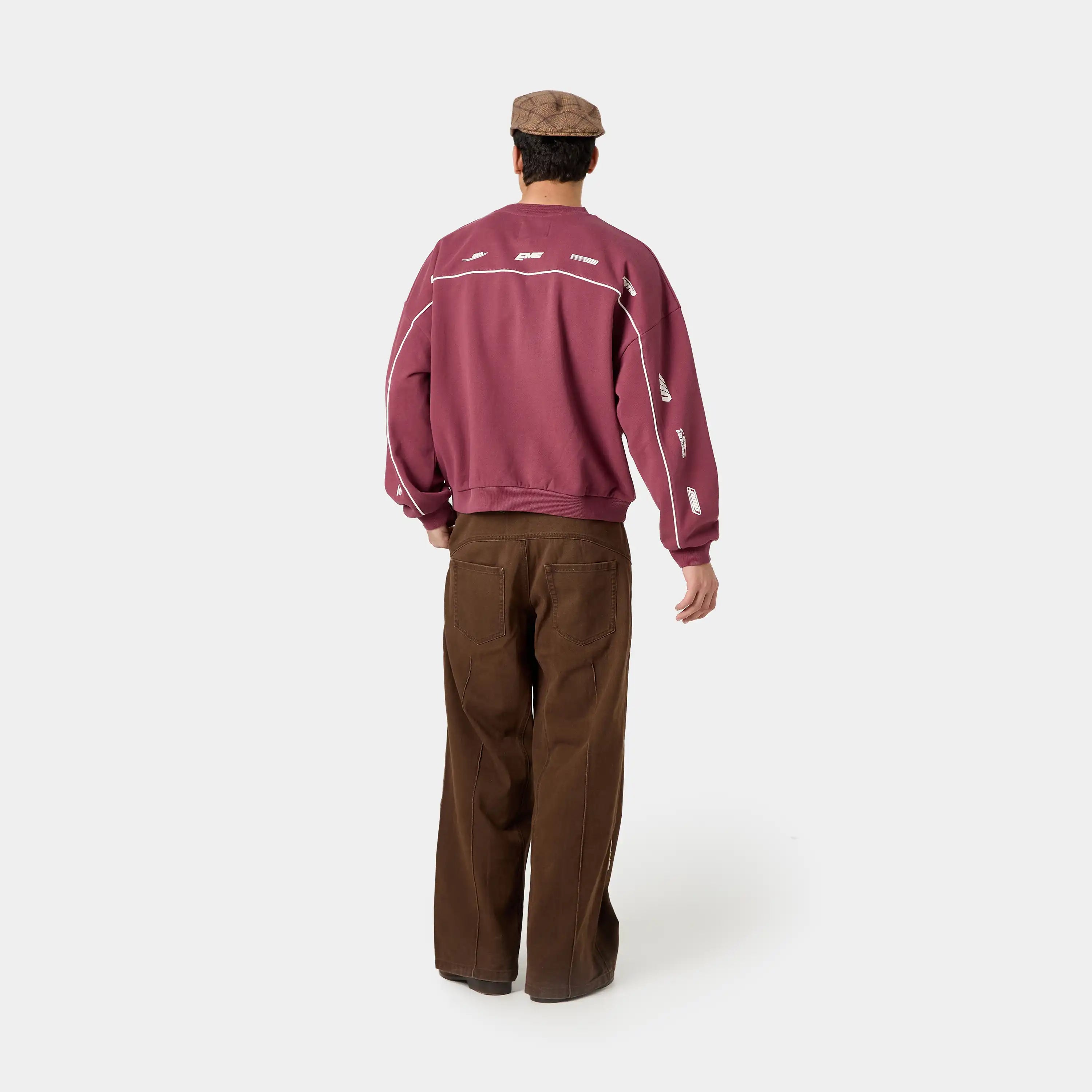 Zenit Burgundy Oversized Crewneck Sweatshirts Eme Studios