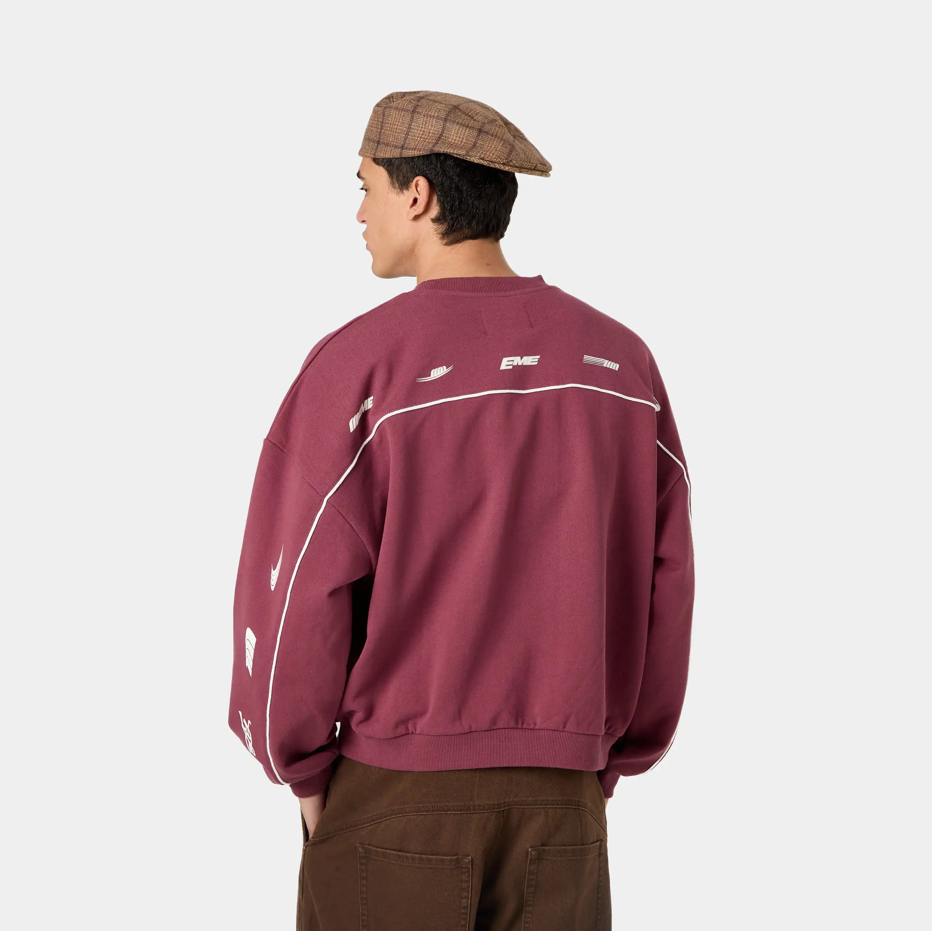 Zenit Burgundy Oversized Crewneck Sweatshirts Eme Studios