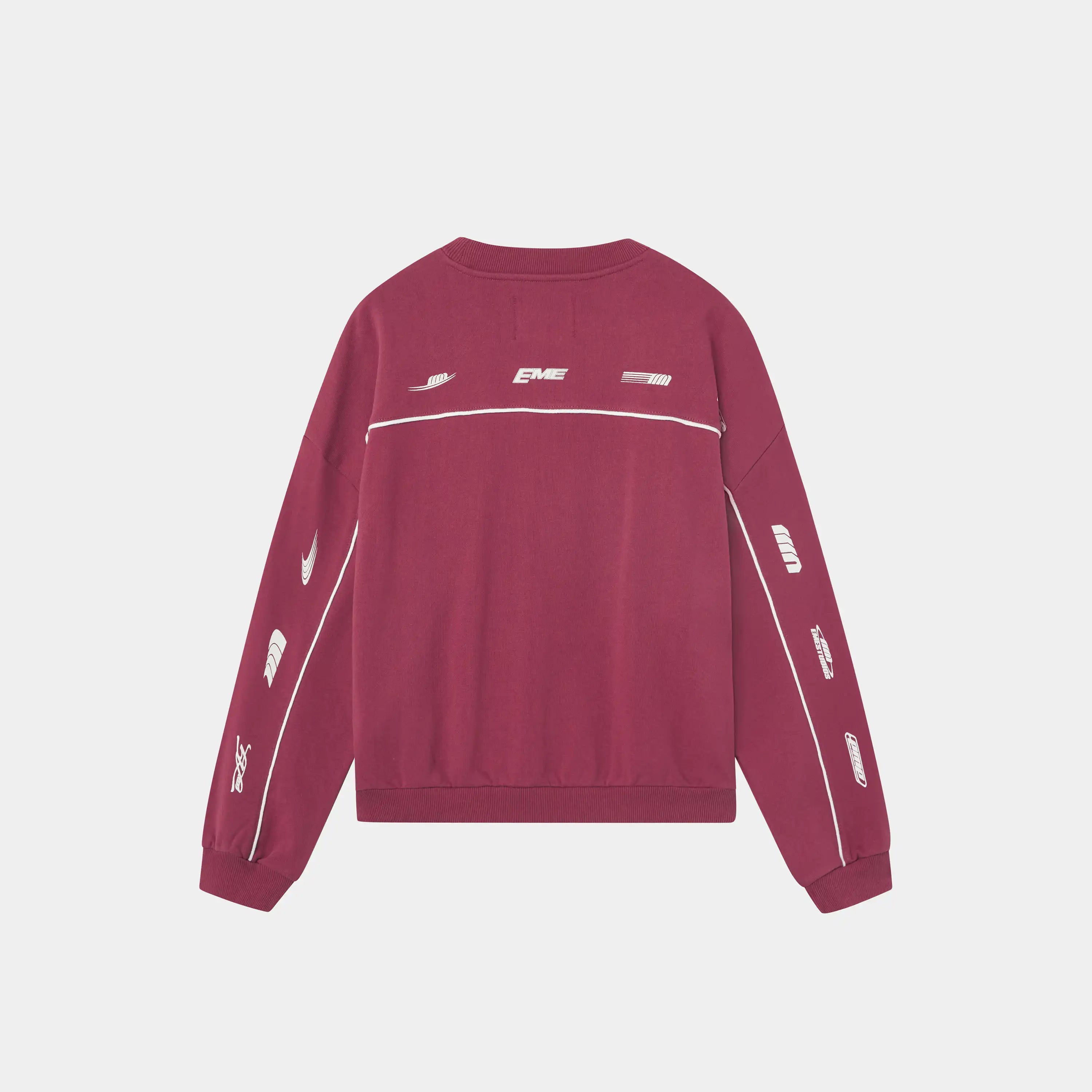 Zenit Burgundy Oversized Crewneck Sweatshirts Eme Studios