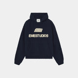 Pidgey Navy Knitted Hoodie Knitwear Eme Studios