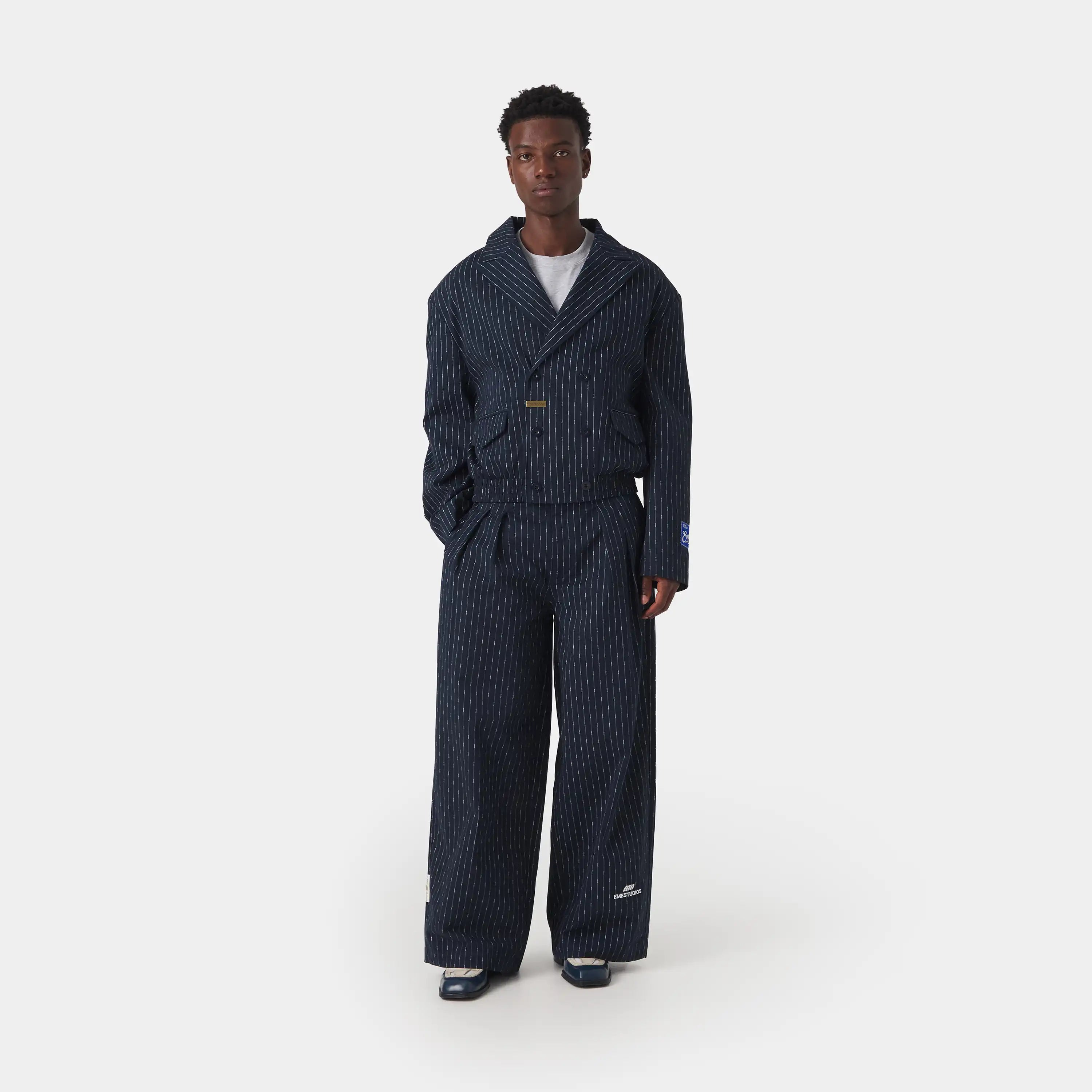 Shift Navy Bomber Blazer Outerwear Eme Studios