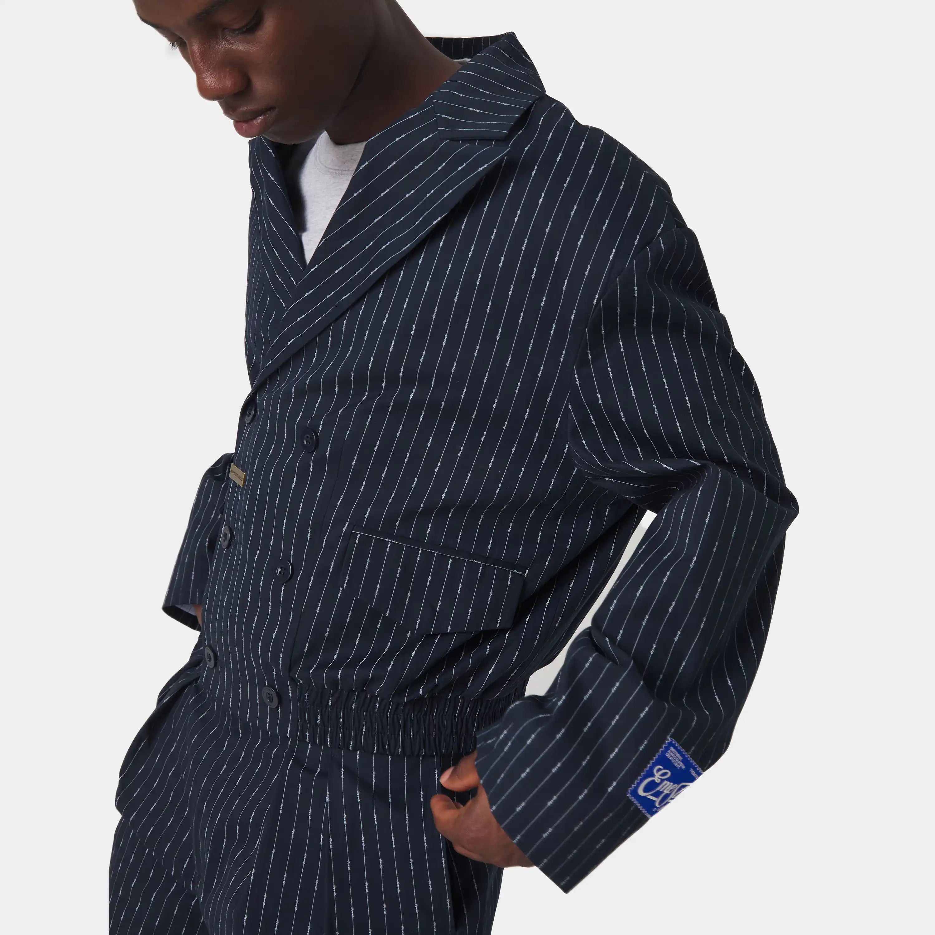 Shift Navy Bomber Blazer Outerwear Eme Studios