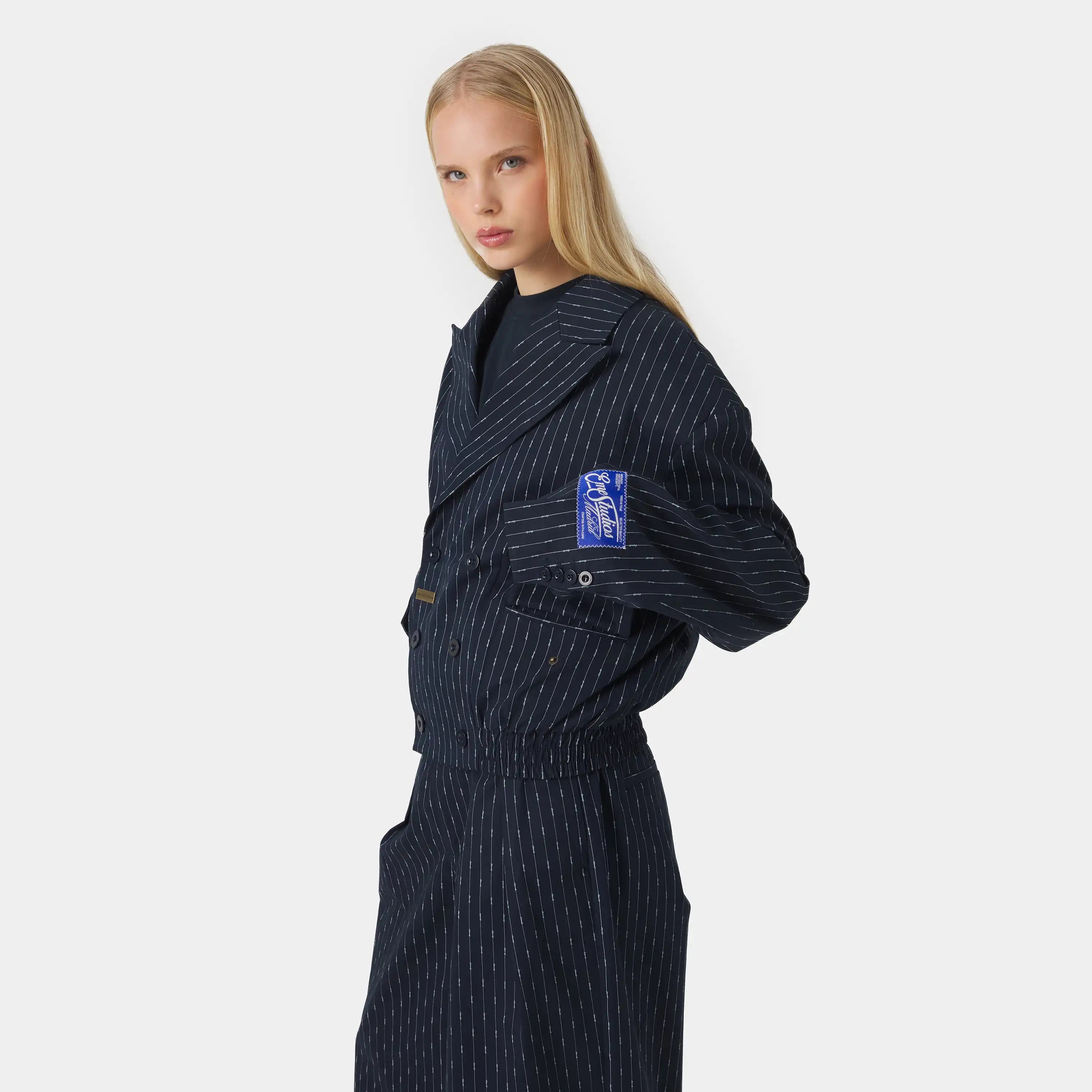 Shift Navy Bomber Blazer Outerwear Eme Studios