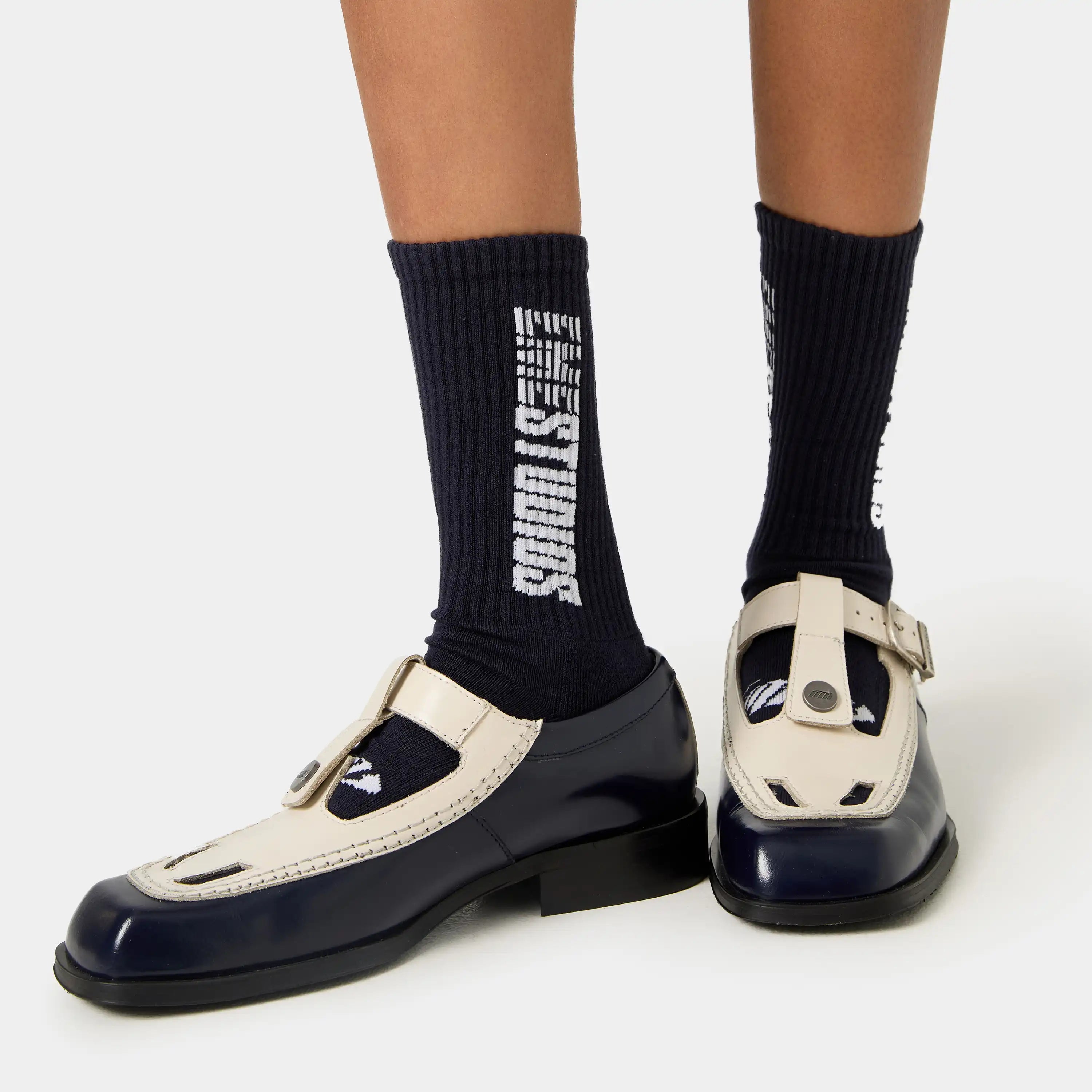 Fugit Navy Socks Underwear Eme Studios