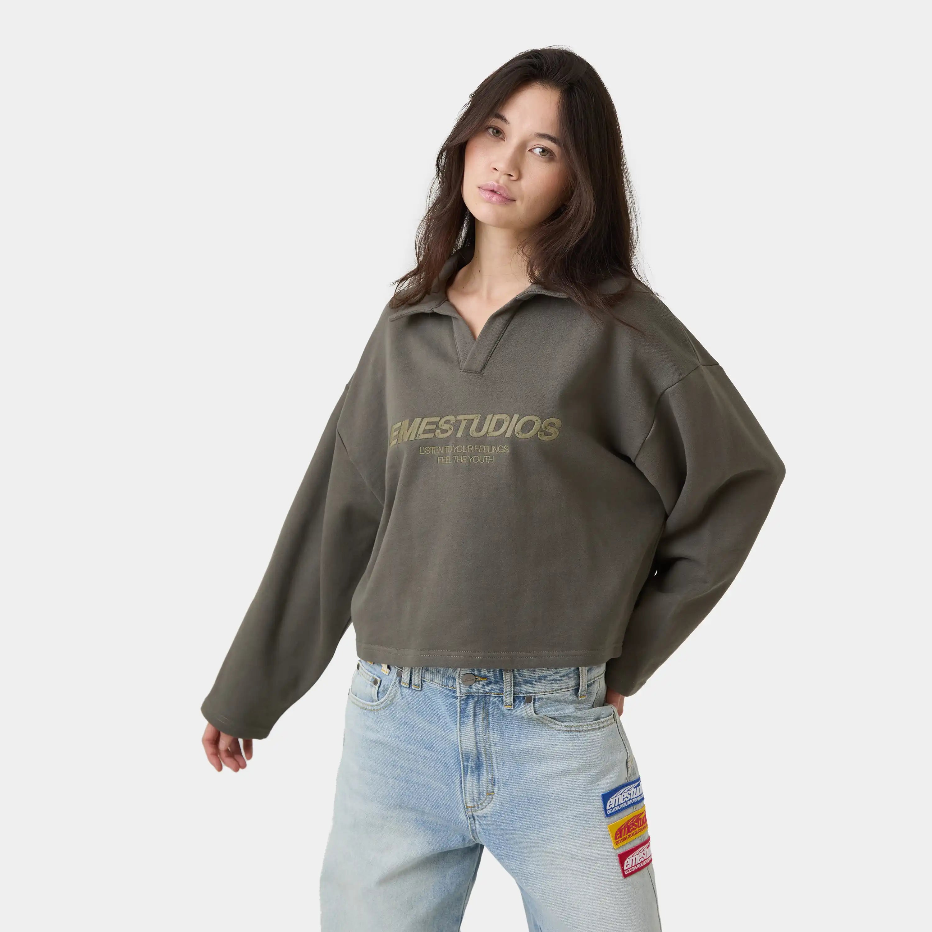 Playtime Olive Polo Sweatshirts Eme Studios