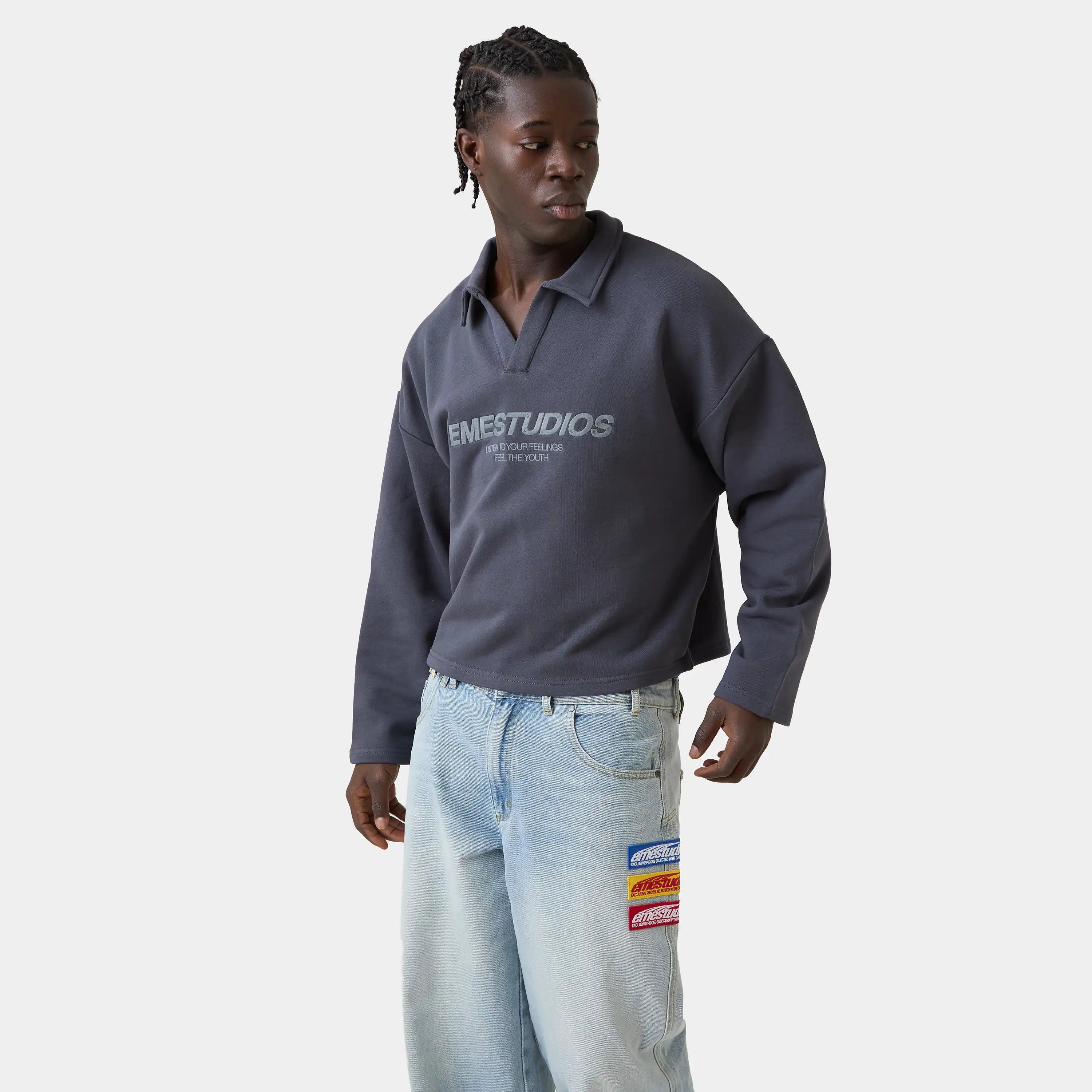 Playtime Ombre Blue Polo Sweatshirts Eme Studios