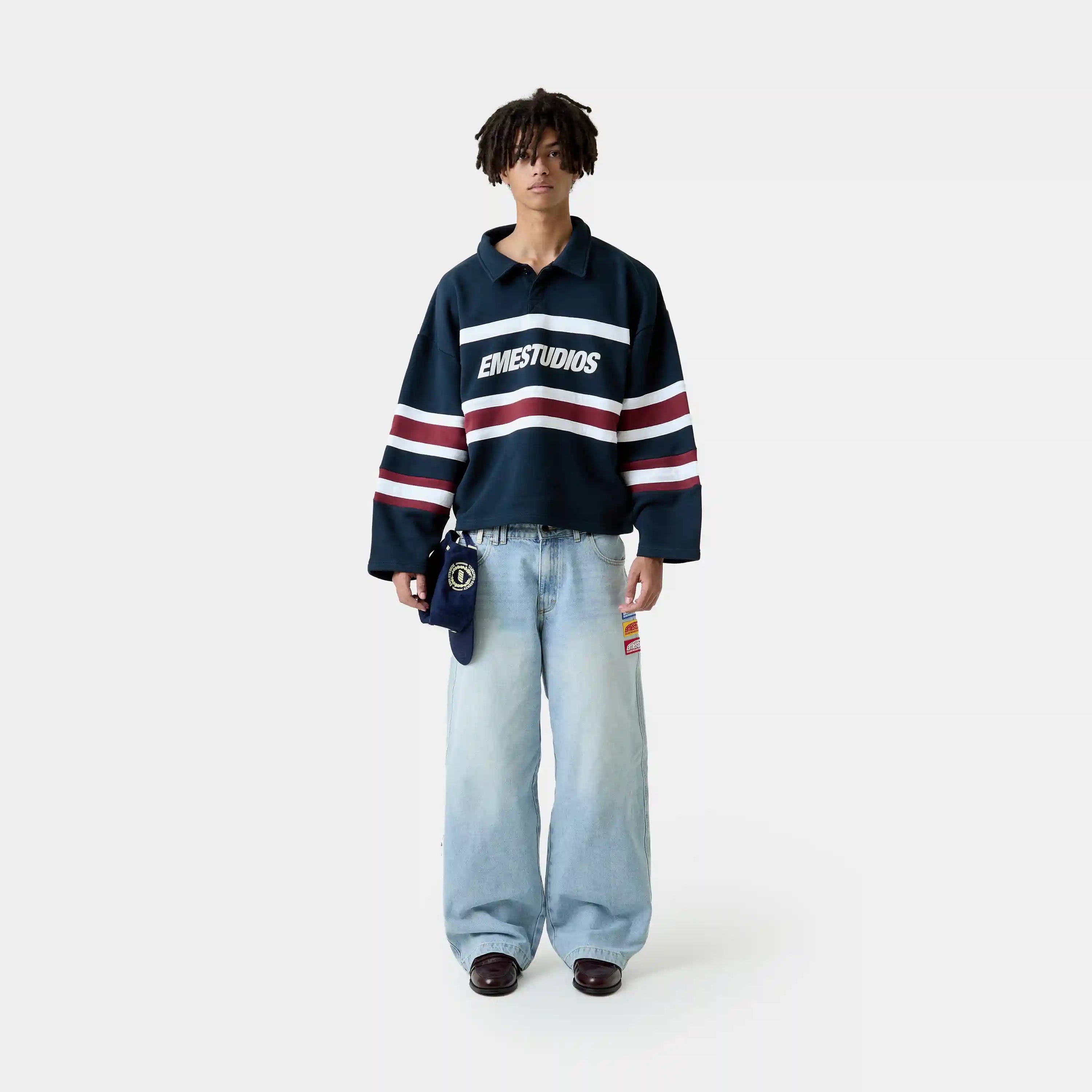 Bachatas Navy Polo Sweatshirts Eme Studios