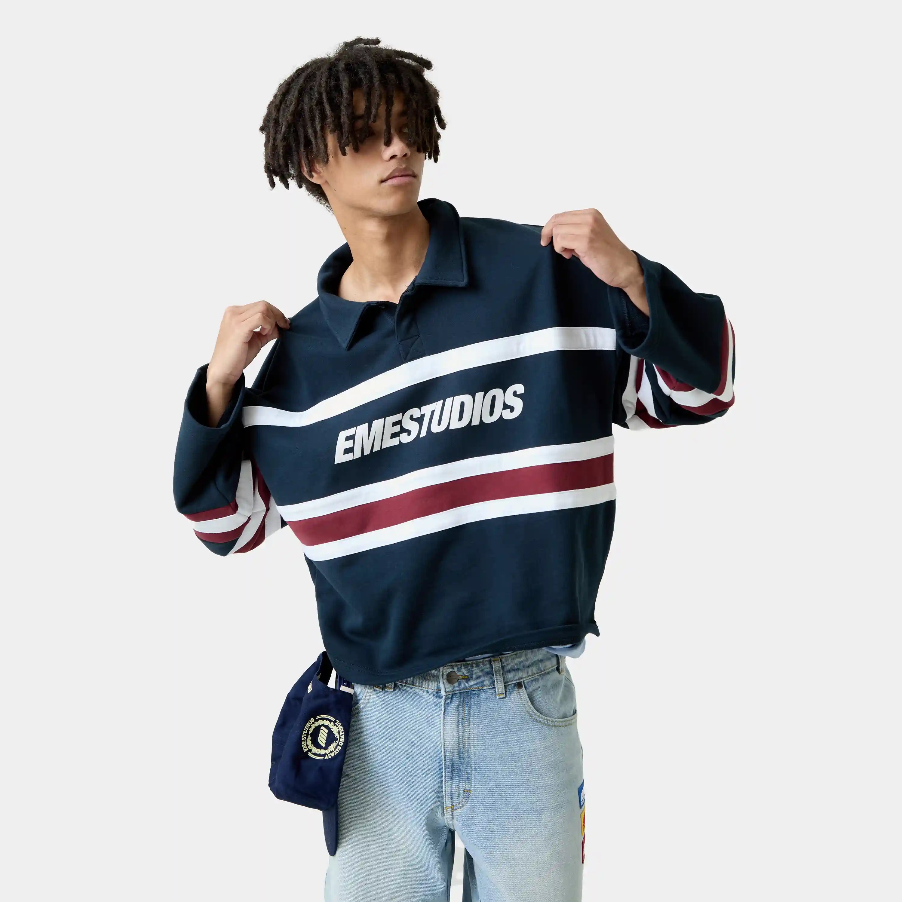 Bachatas Navy Polo Sweatshirts Eme Studios