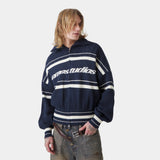 Unit Knited Navy Full Zip Knitwear Eme Studios