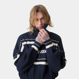 Unit Knited Navy Full Zip Knitwear Eme Studios