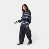 Unit Knited Navy Full Zip Knitwear Eme Studios