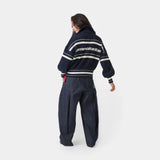 Unit Knited Navy Full Zip Knitwear Eme Studios