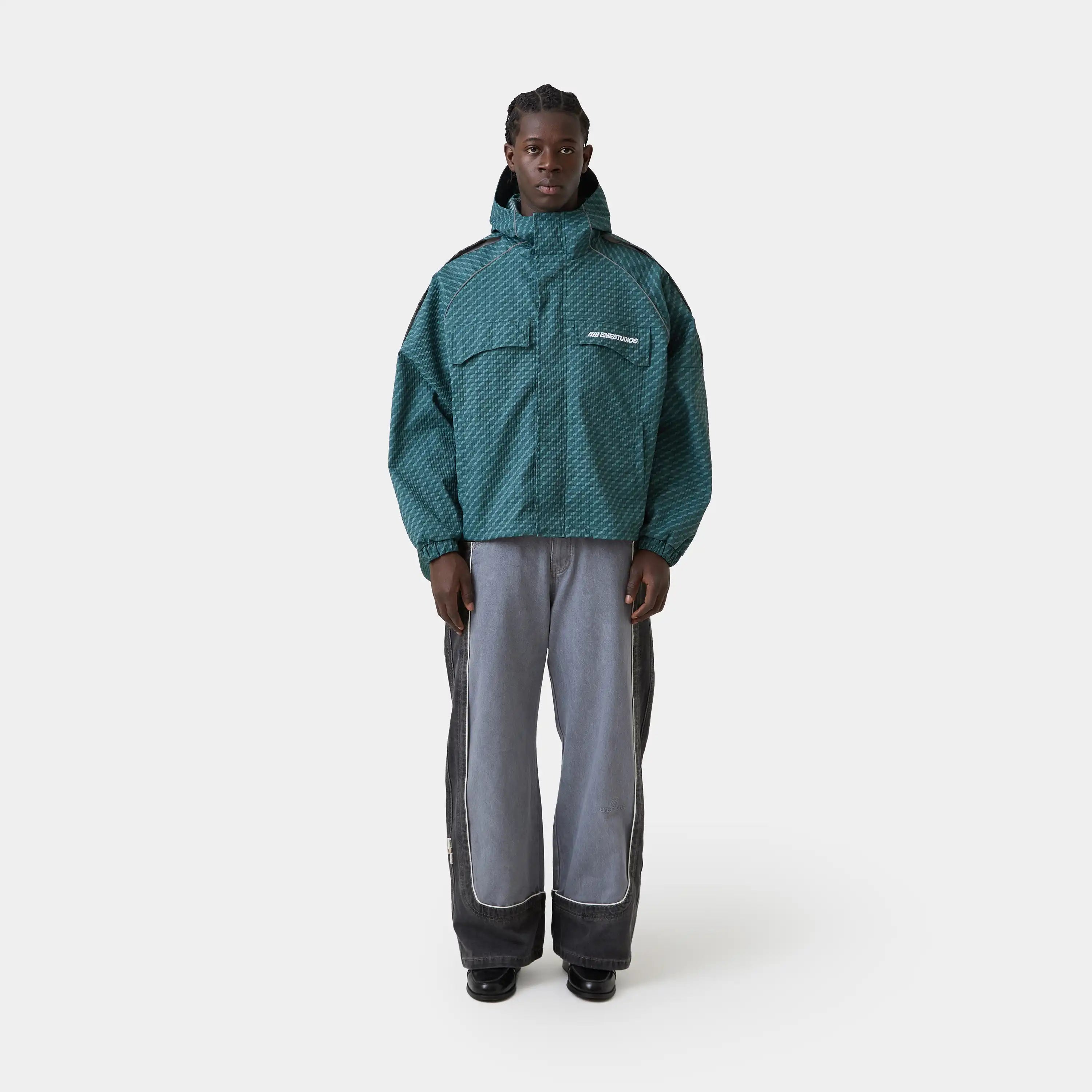 Echo Forest Grid Windbreaker Outerwear Eme Studios