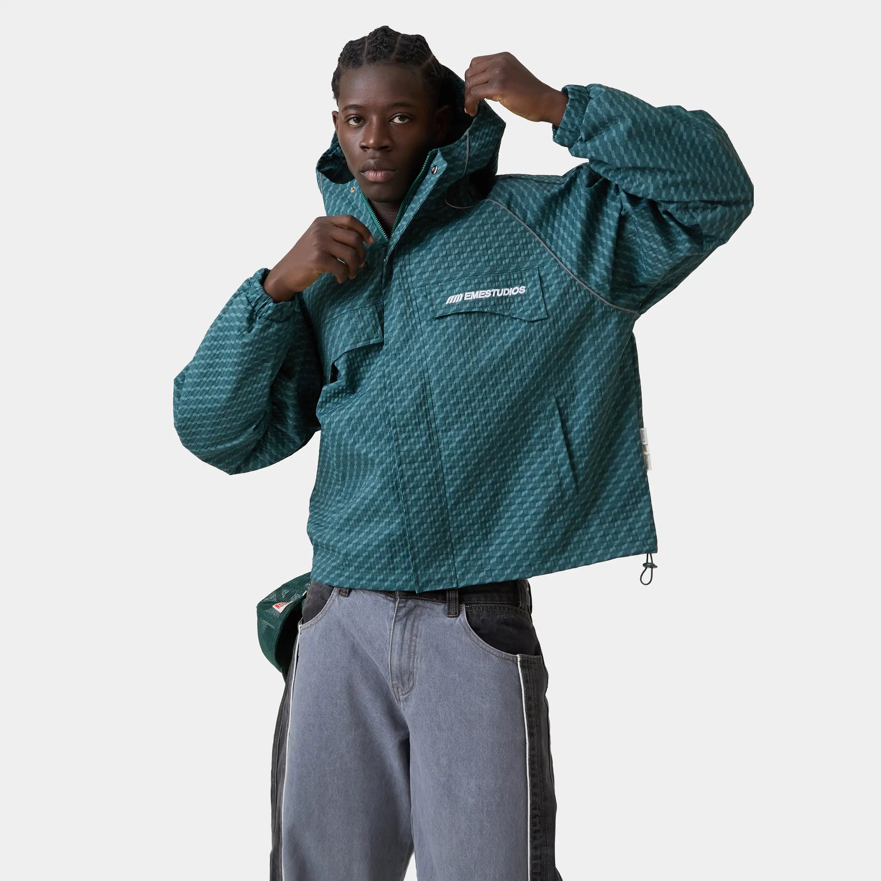 Echo Forest Grid Windbreaker Outerwear Eme Studios