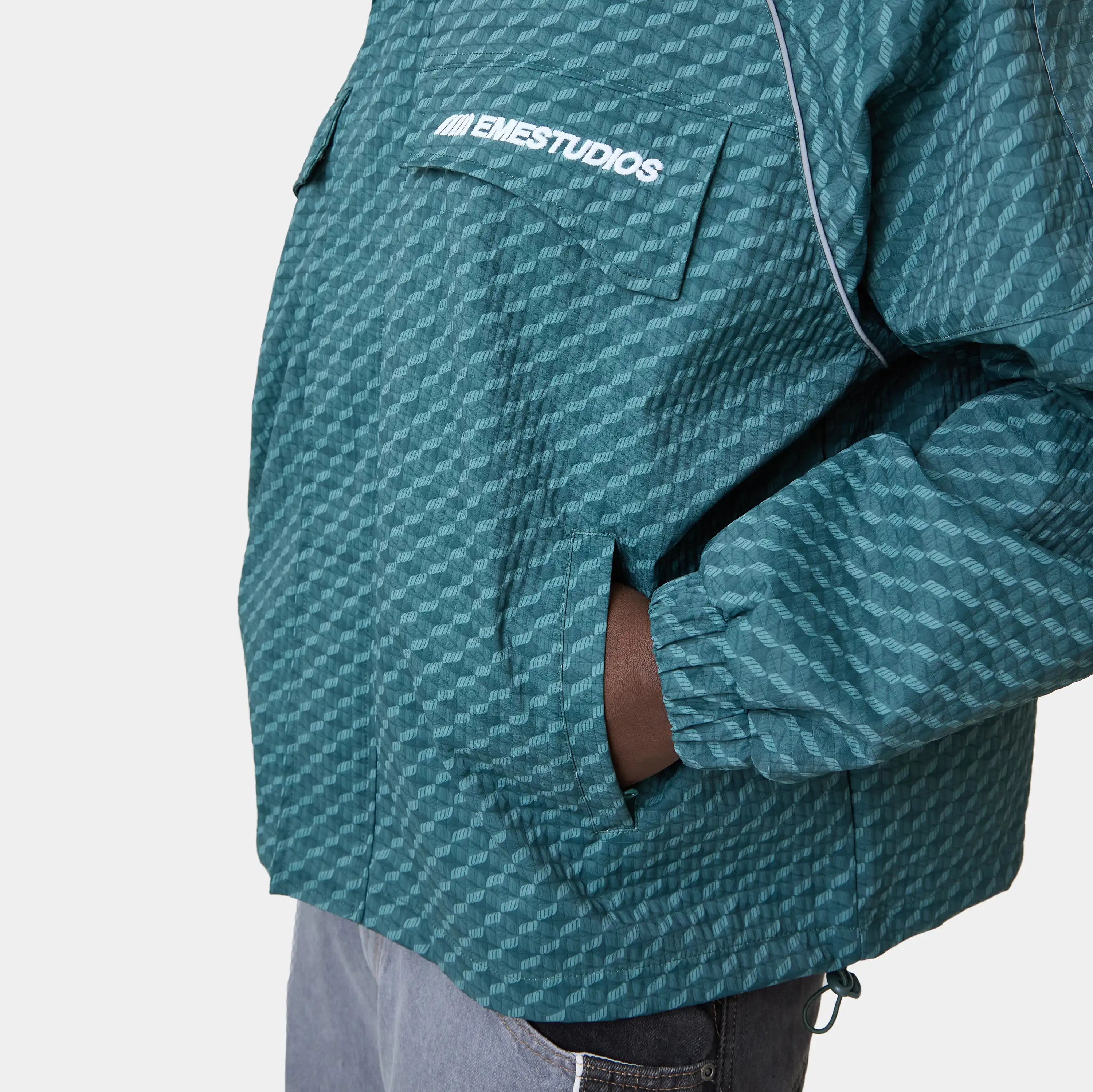 Echo Forest Grid Windbreaker Outerwear Eme Studios
