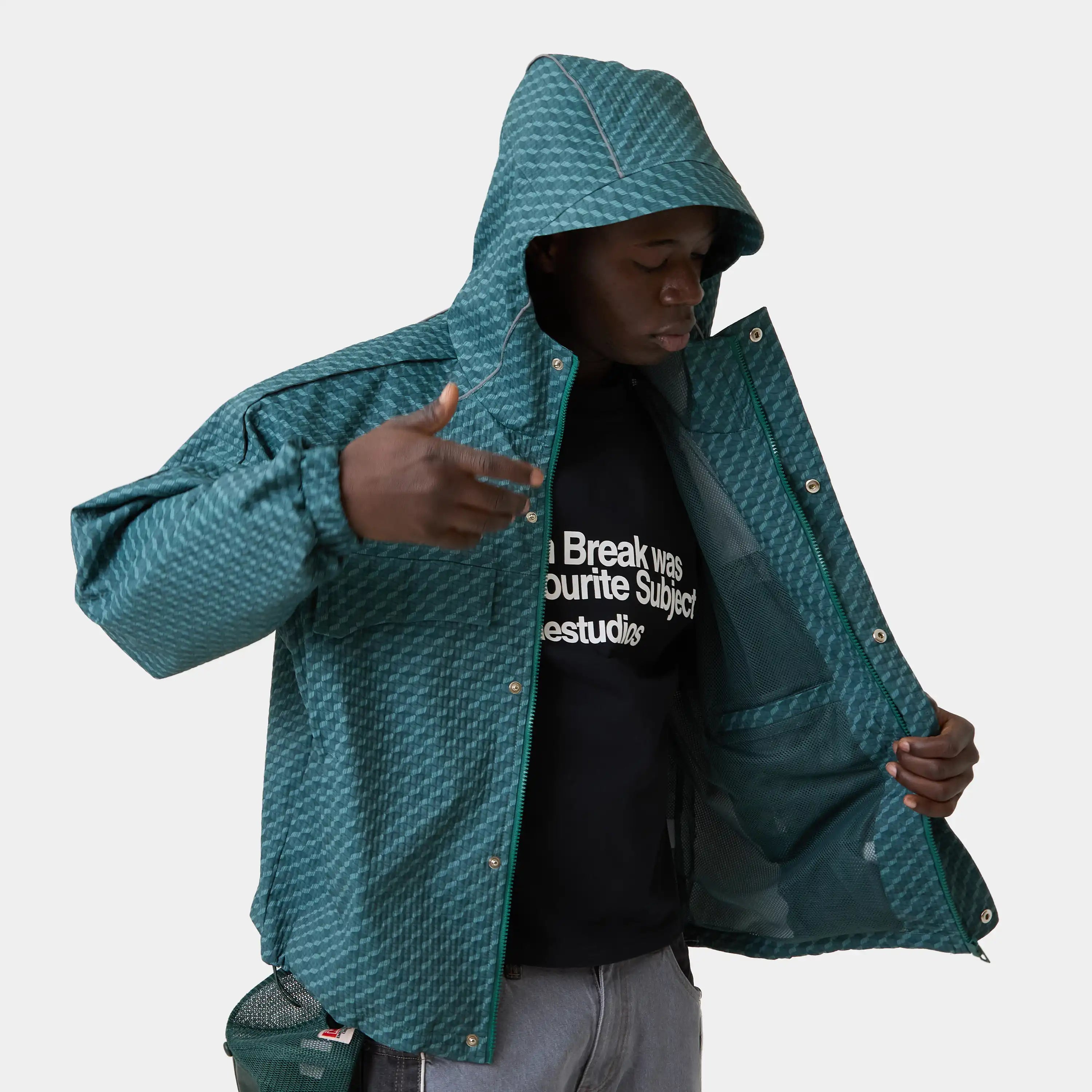 Echo Forest Grid Windbreaker Outerwear Eme Studios