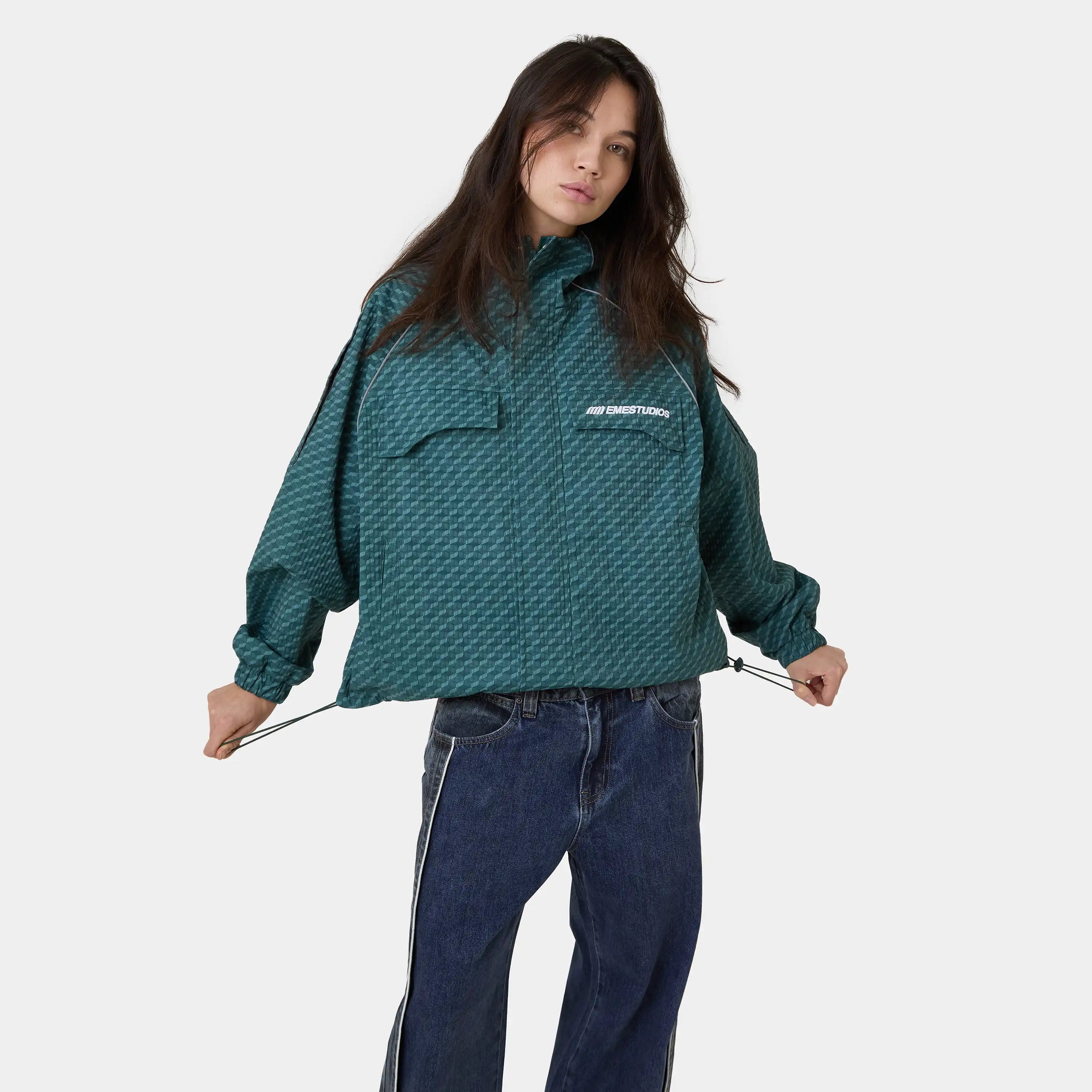 Echo Forest Grid Windbreaker Outerwear Eme Studios