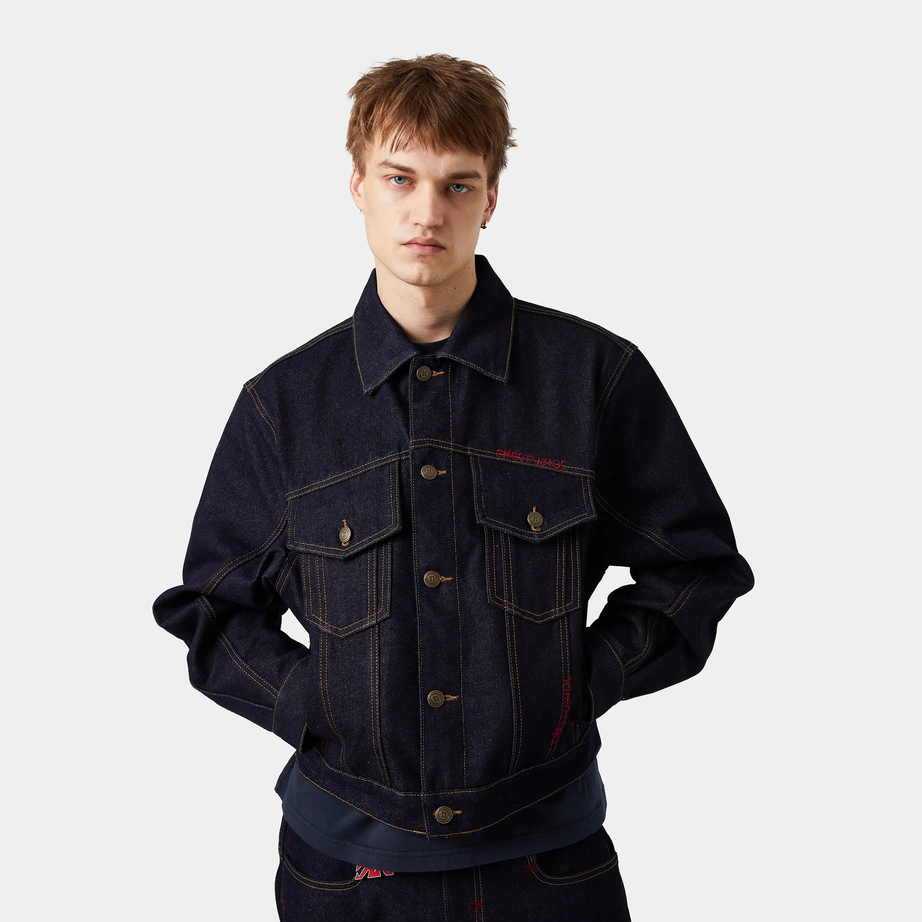 Frisona Raw Denim Boxy Jacket – Eme Studios - Main Image