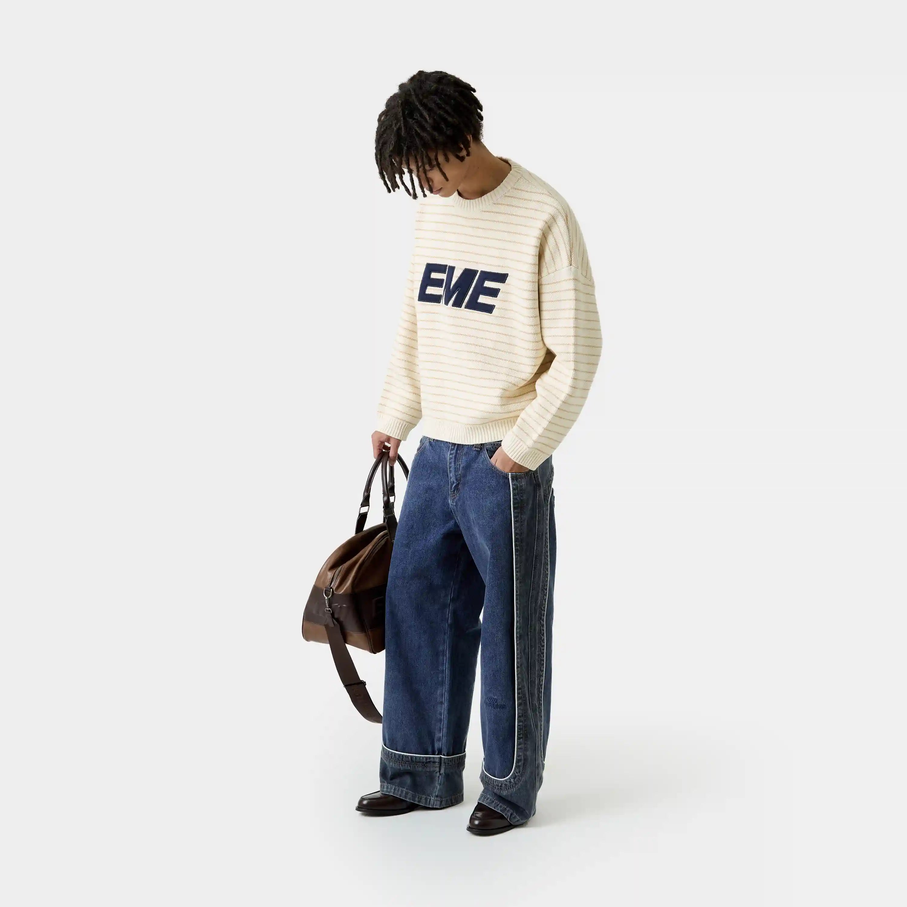 Pinstripe Sugar Knit Sweater Knitwear Eme Studios