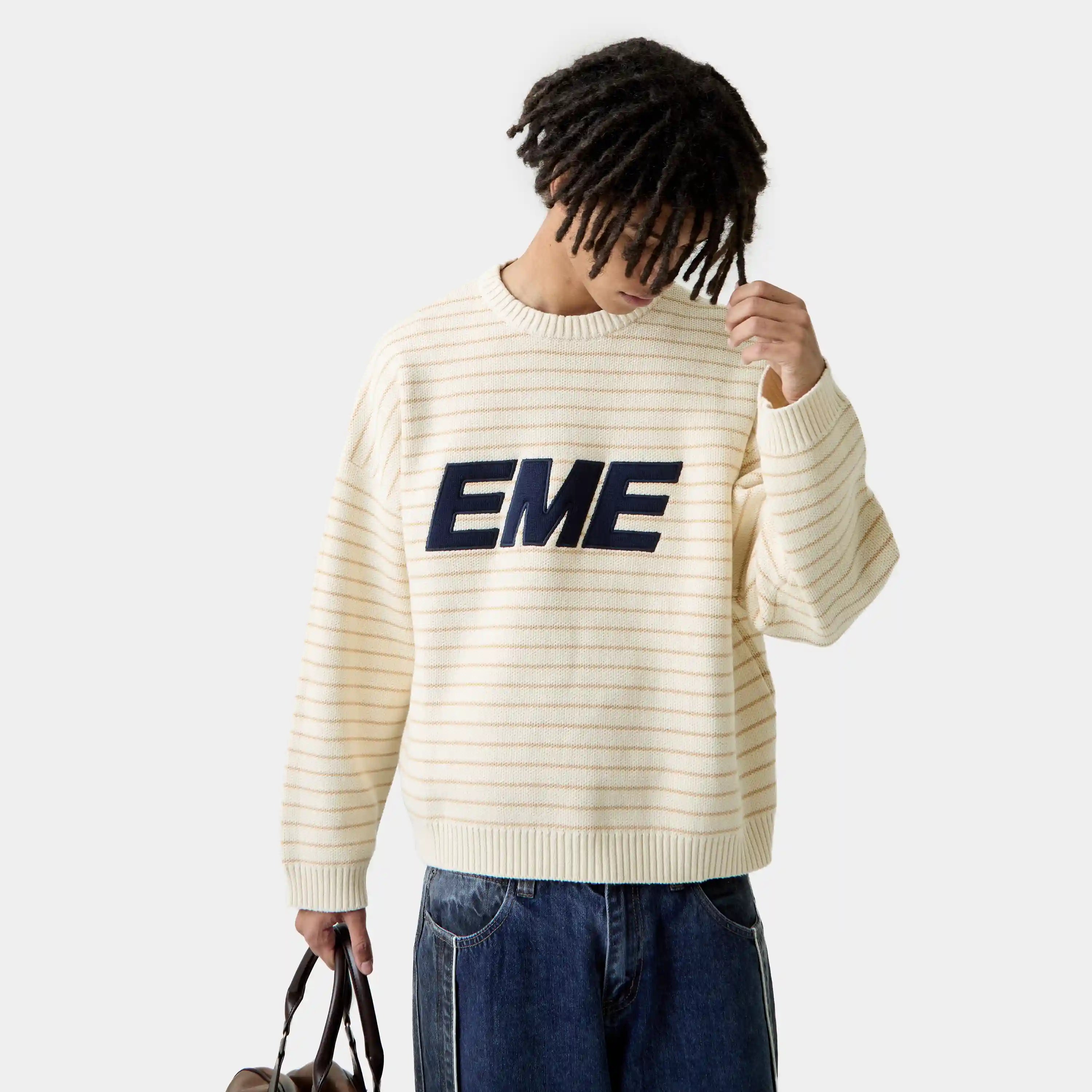 Pinstripe Sugar Knit Sweater Knitwear Eme Studios