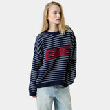 Pinstripe Night Sky Knit Sweater Knitwear Eme Studios