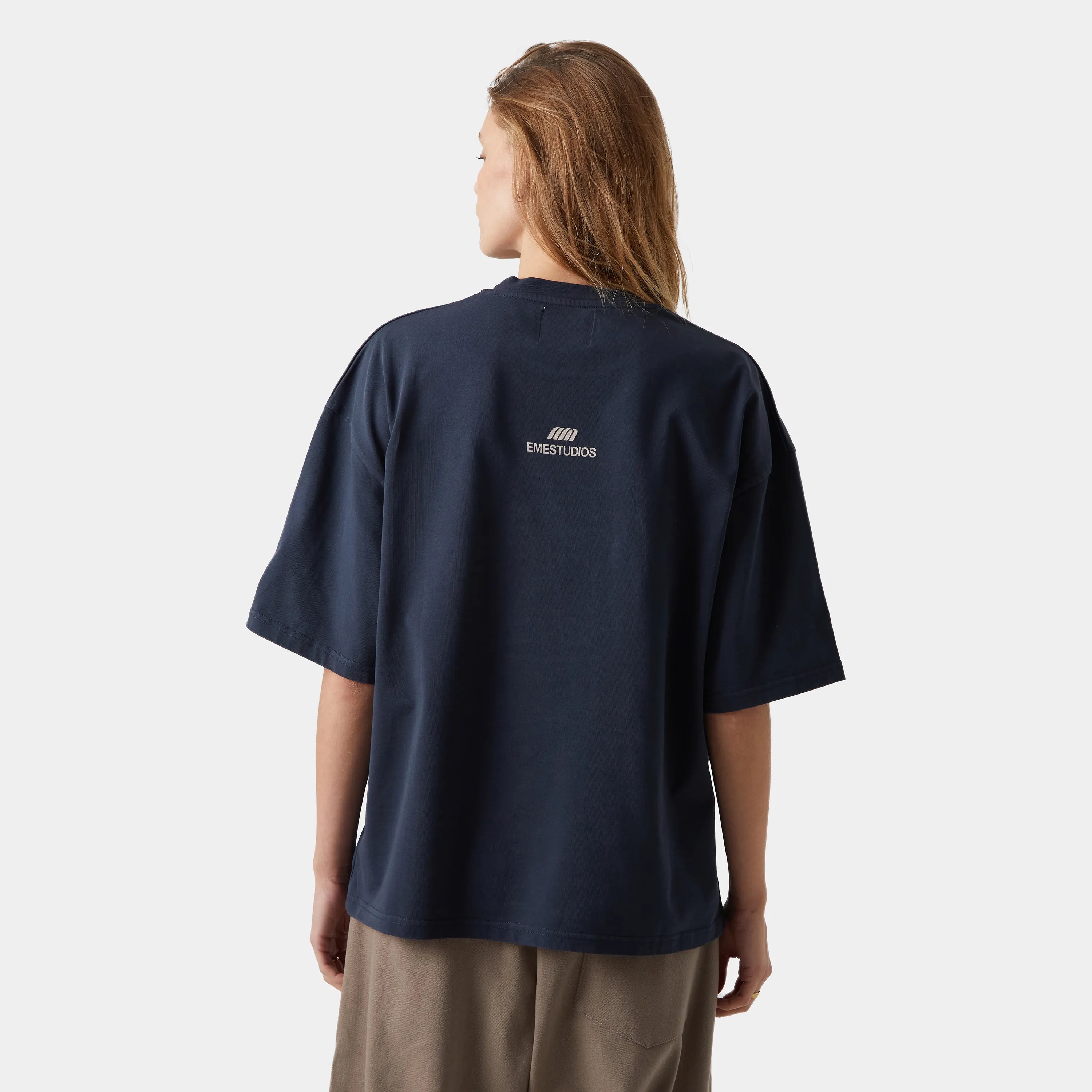 Crown Navy Oversized Tee Camiseta eme