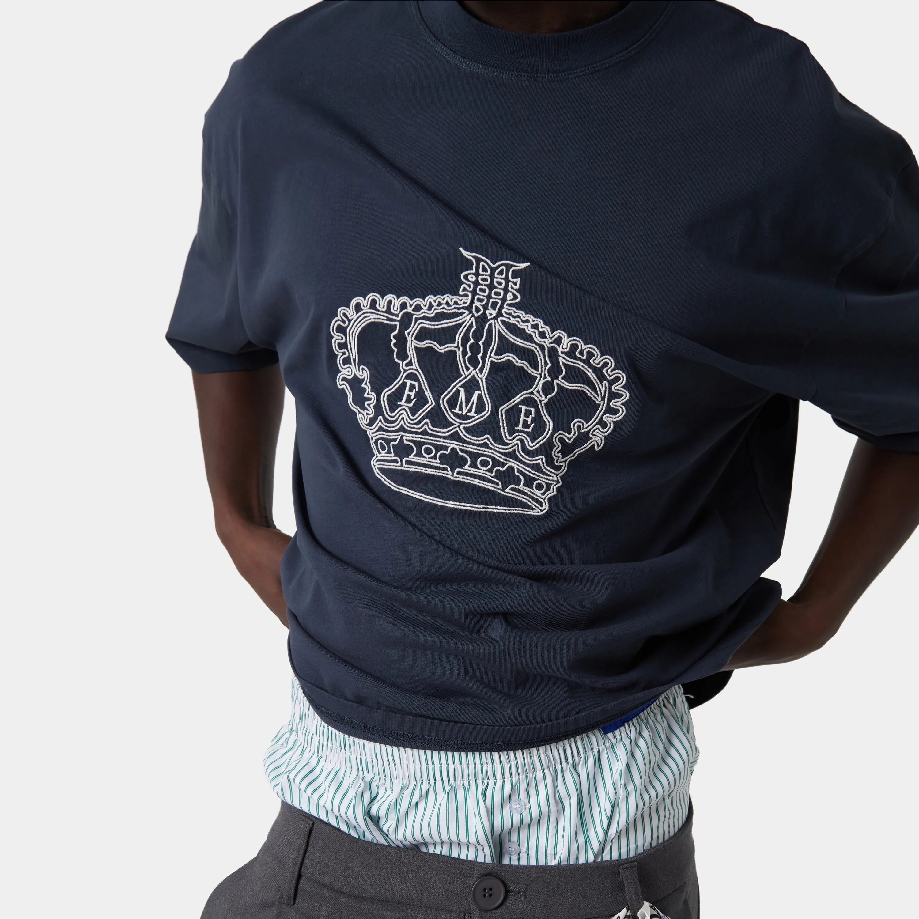 Crown Navy Oversized Tee Camiseta eme