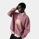 Mbuddy Taupe Oversized Crewneck Crewneck eme