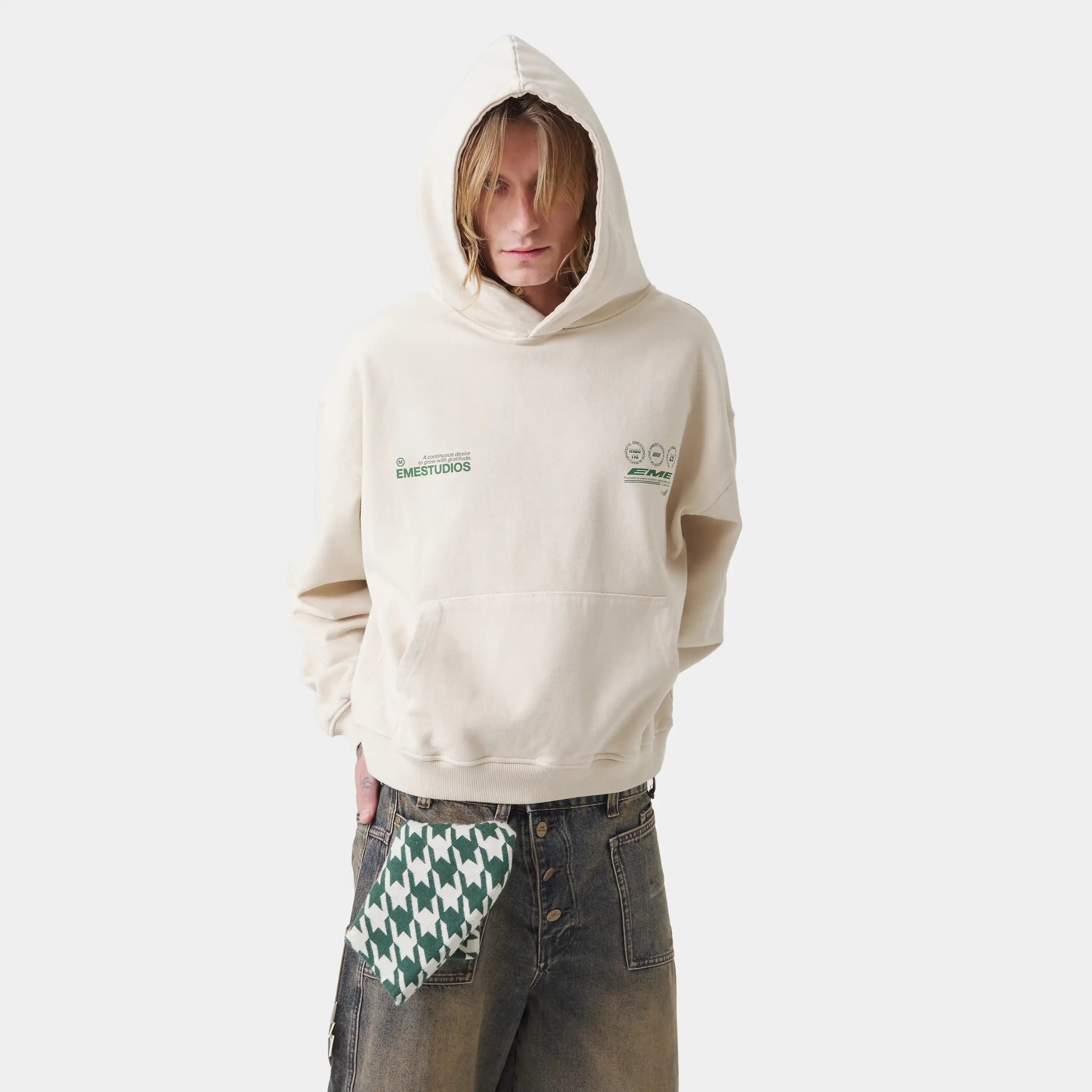 Stamp Off Sand Oversized Hoodie Hoodies Eme Studios