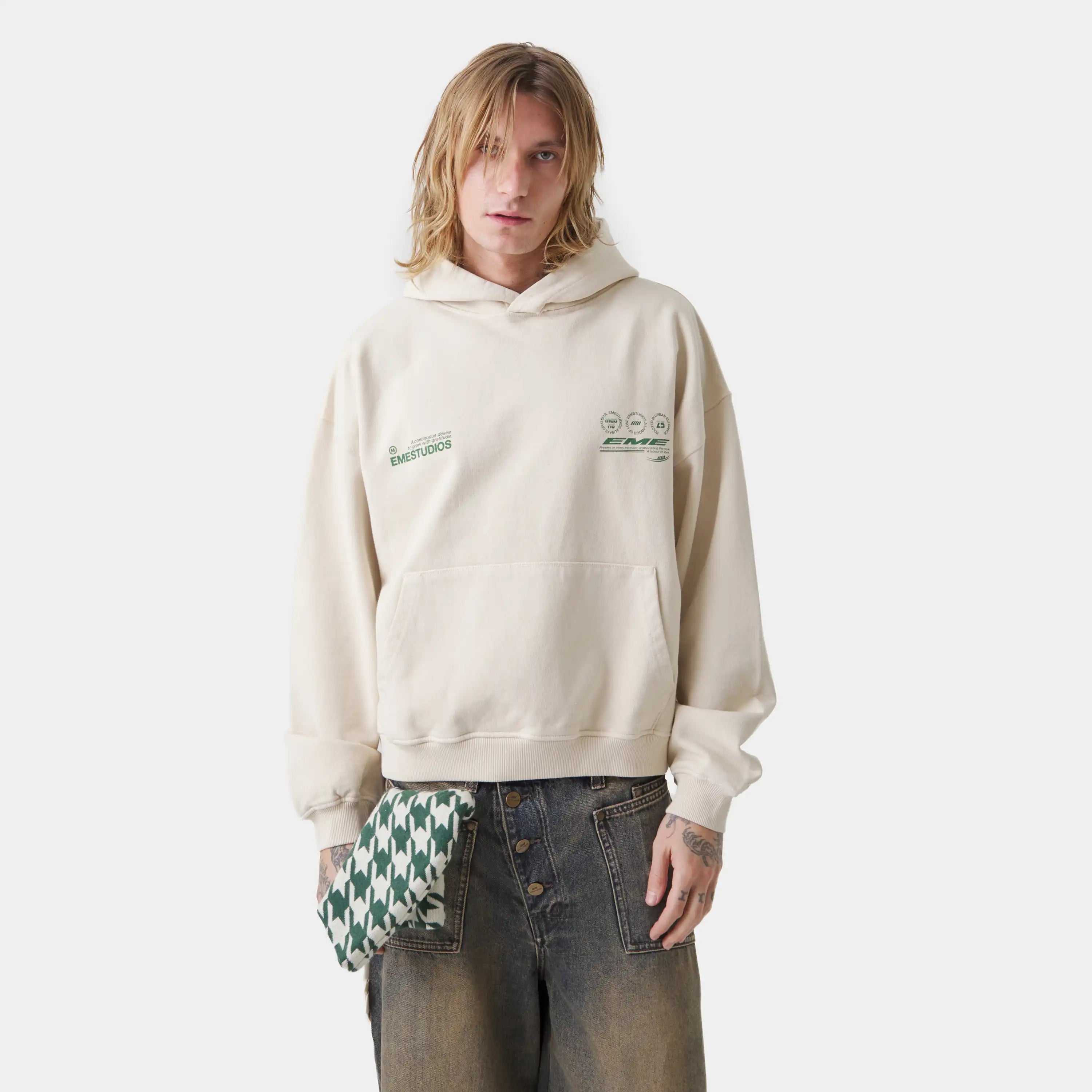 Stamp Off Sand Oversized Hoodie Hoodies Eme Studios