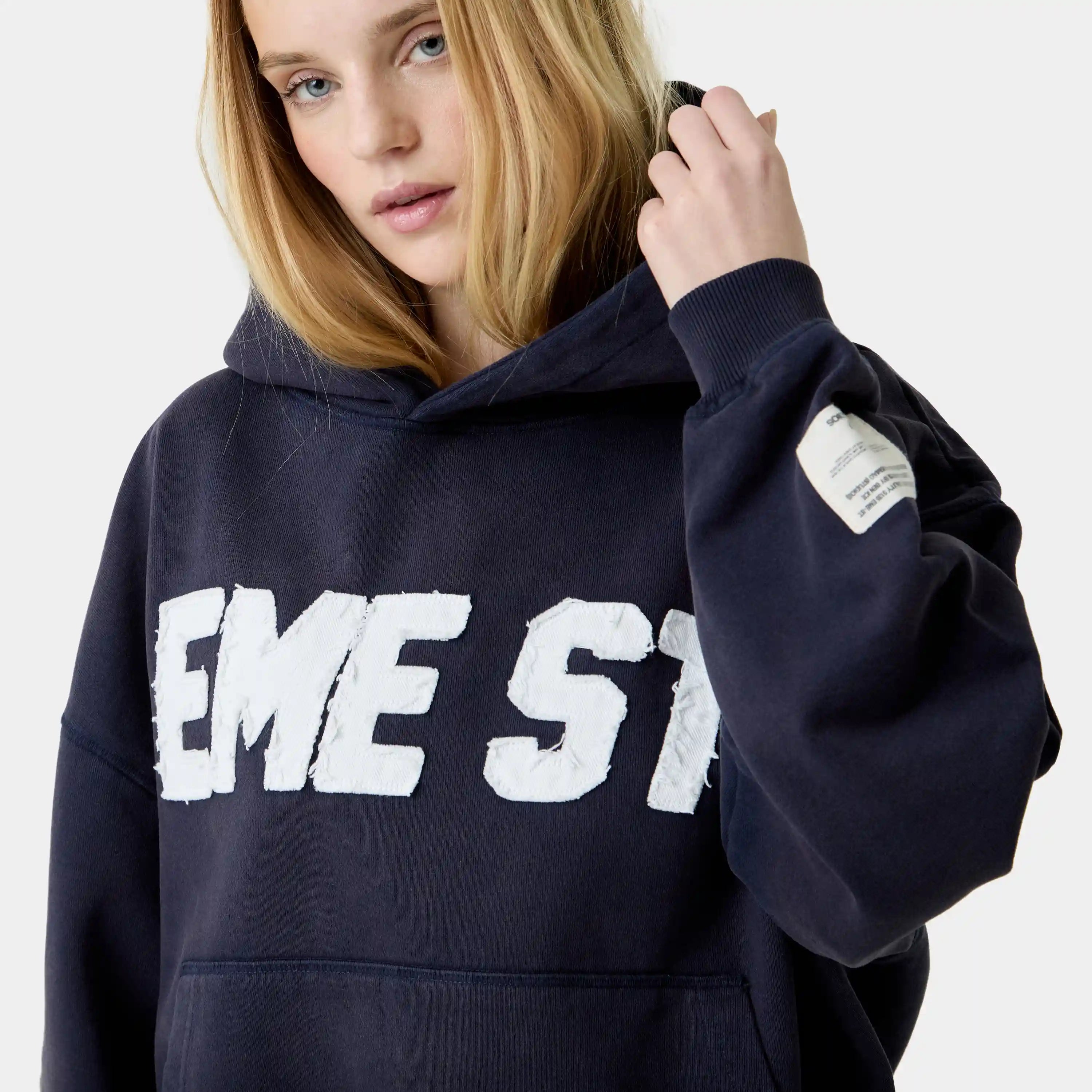 Class 3A Navy Oversized Hoodie Hoodies Eme Studios