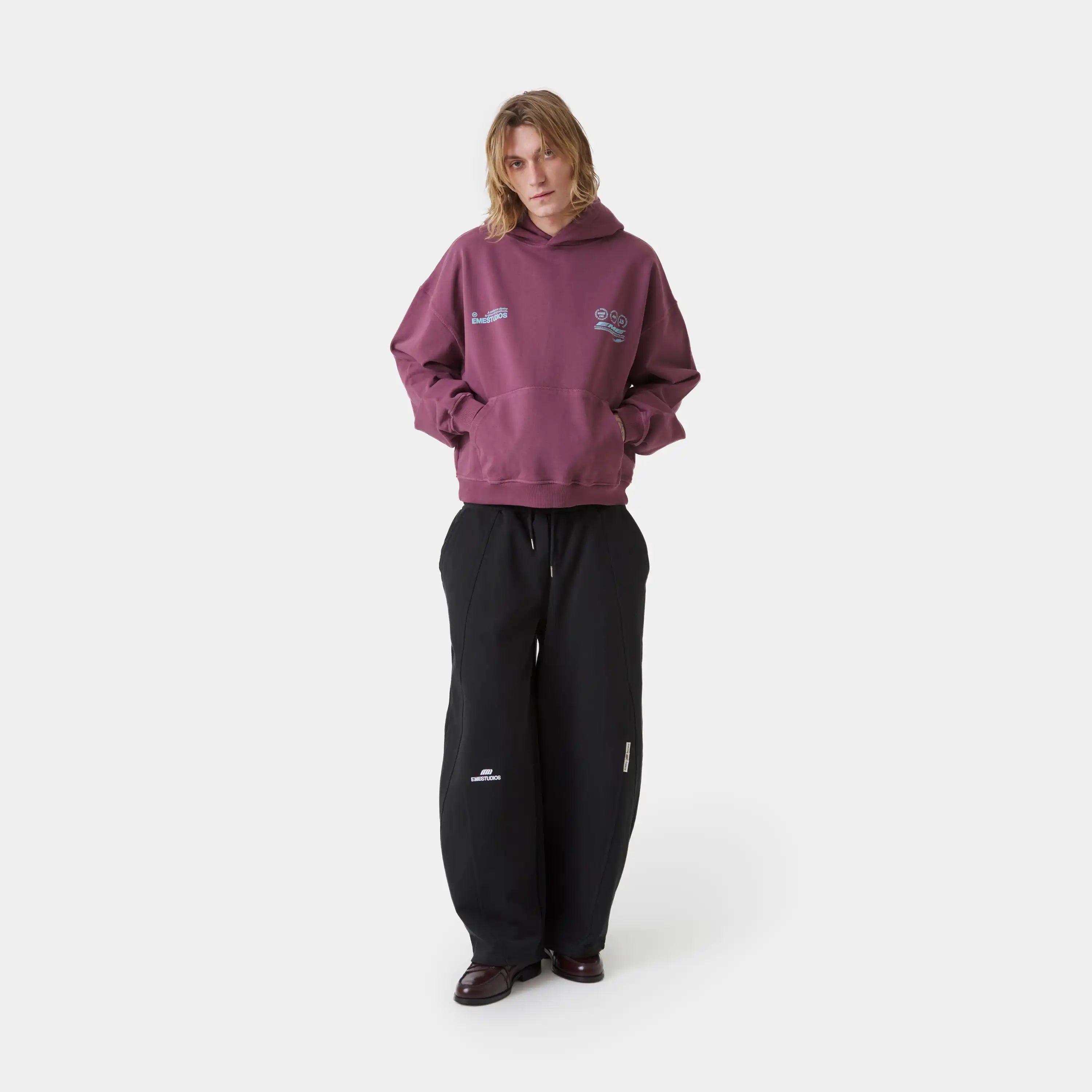 Stamp Maroon Oversized Hoodie Hoodies Eme Studios