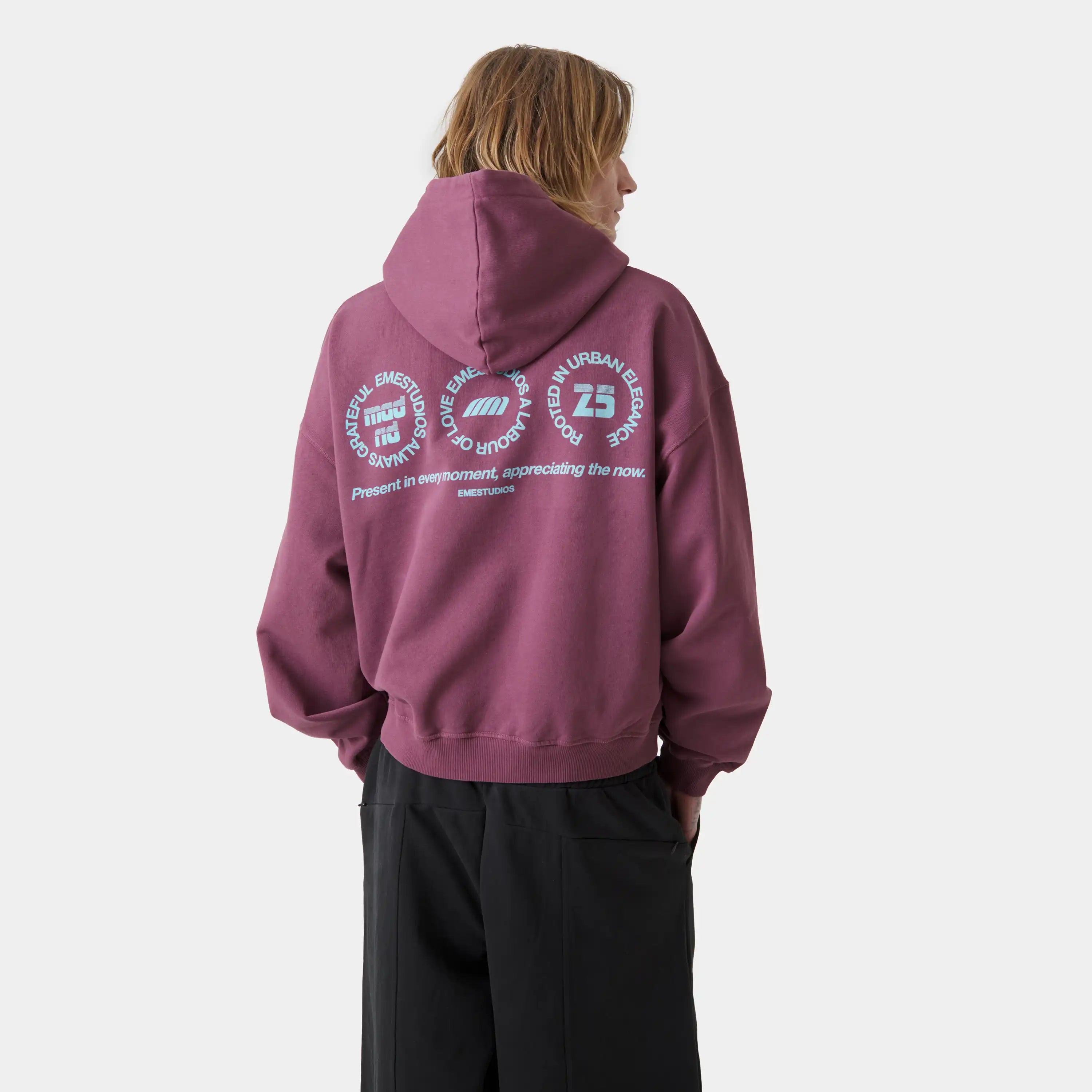 Stamp Maroon Oversized Hoodie Hoodies Eme Studios
