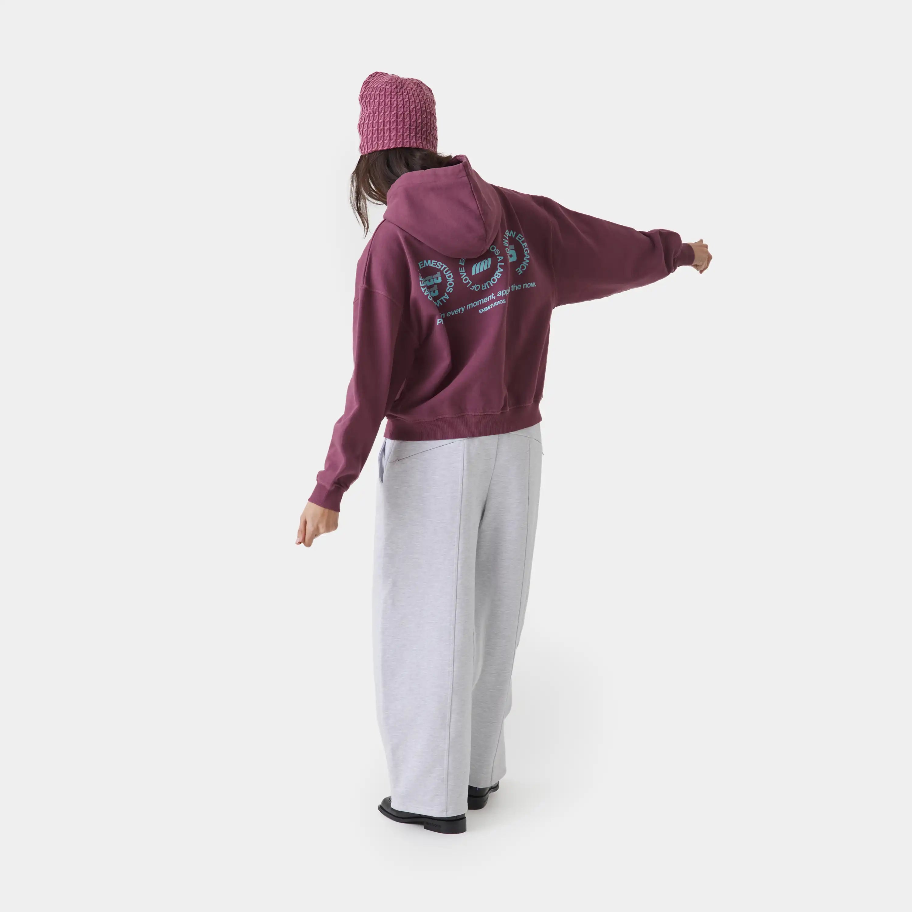 Stamp Maroon Oversized Hoodie Hoodies Eme Studios