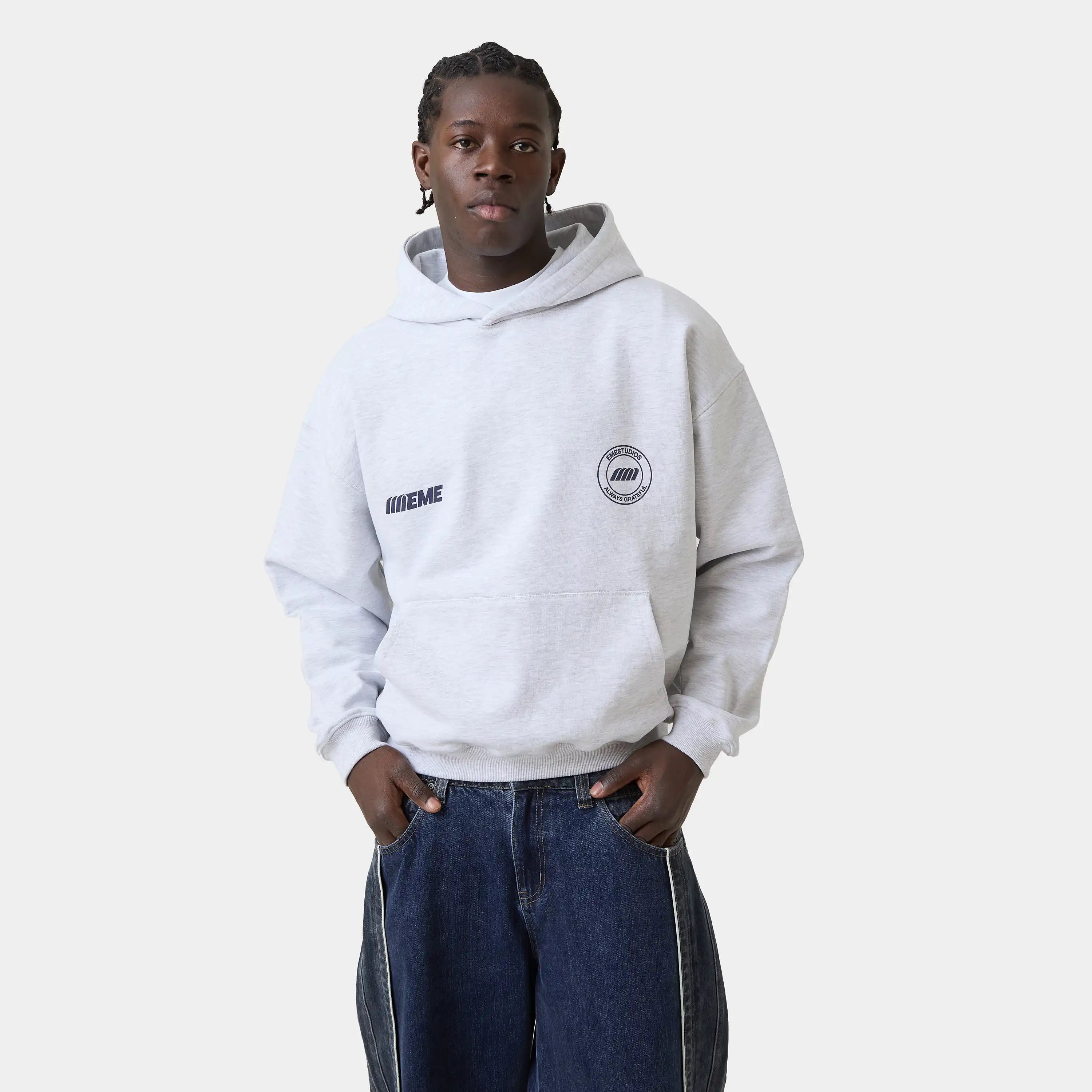 Peyas Heather Grey Oversized Hoodie Hoodies Eme Studios