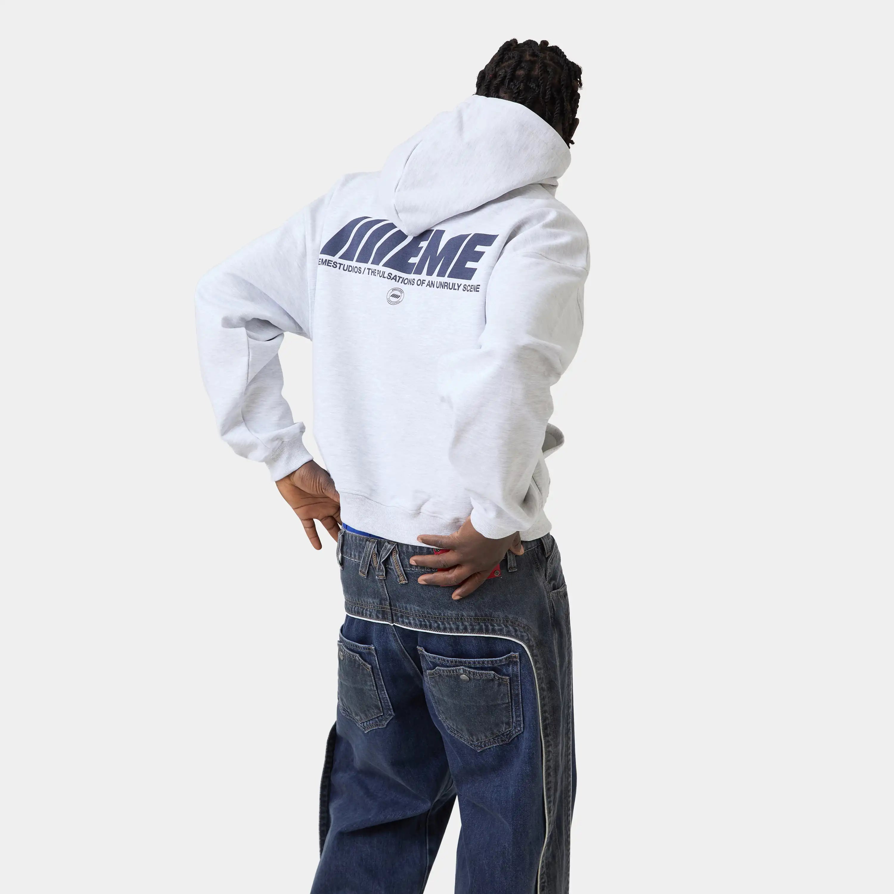 Peyas Heather Grey Oversized Hoodie Hoodies Eme Studios