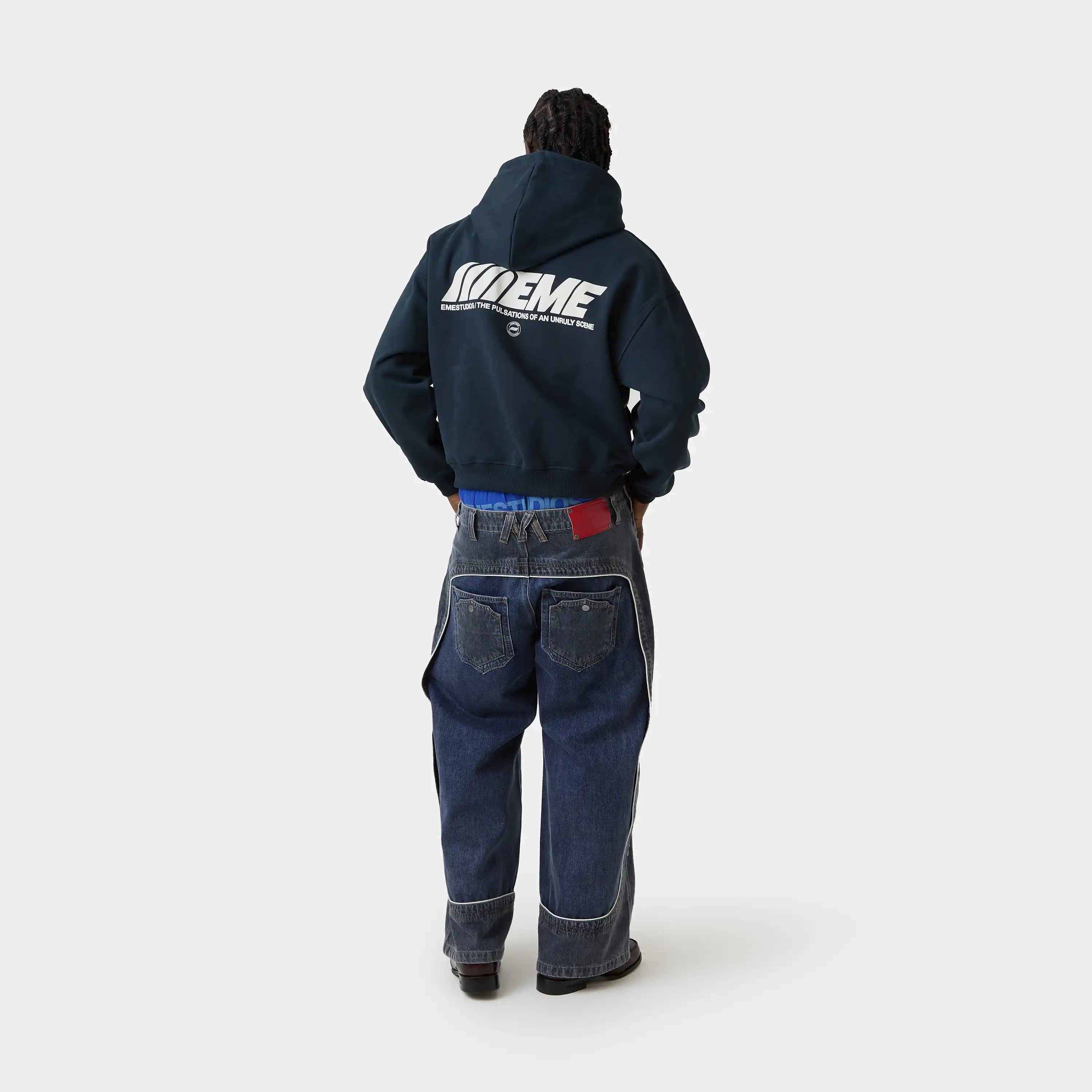 Peyas Navy Oversized Hoodie Hoodies Eme Studios