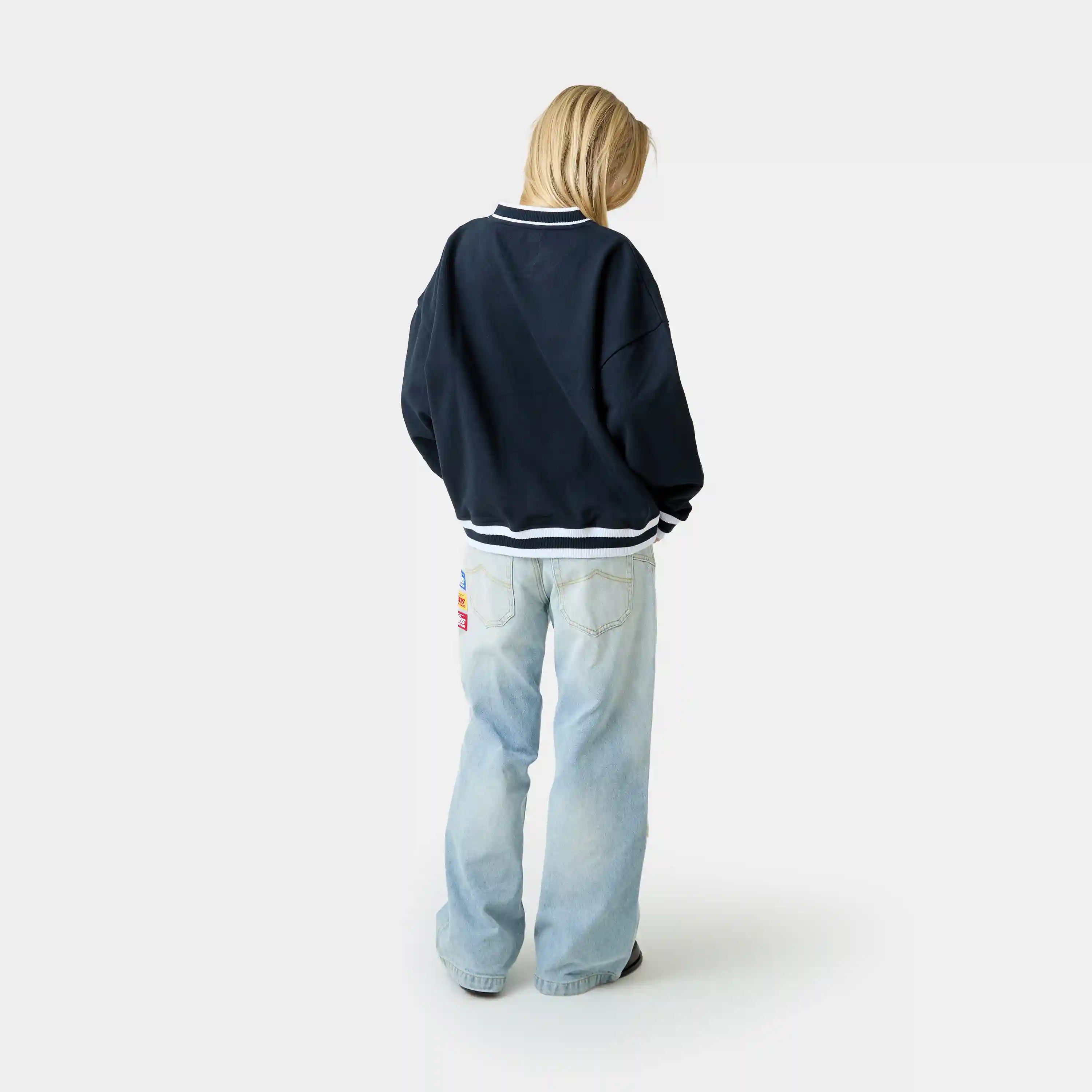 Academy Navy Oversized Crewneck Sweatshirts Eme Studios