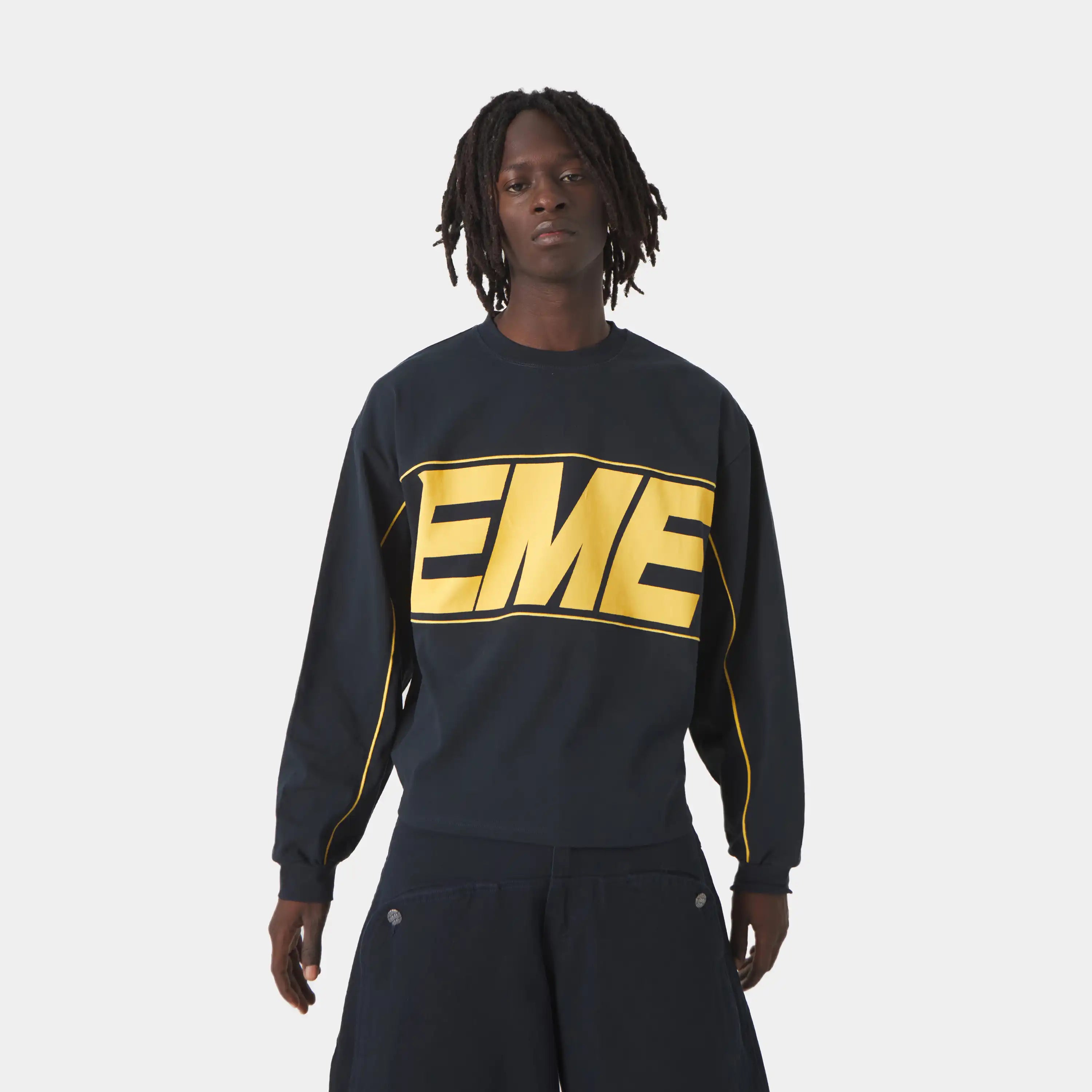 Crossline Navy Long Sleeve T-shirts eme