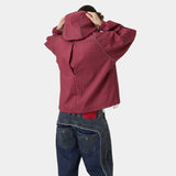 Echo Burgundy Grid Windbreaker Outerwear Eme Studios